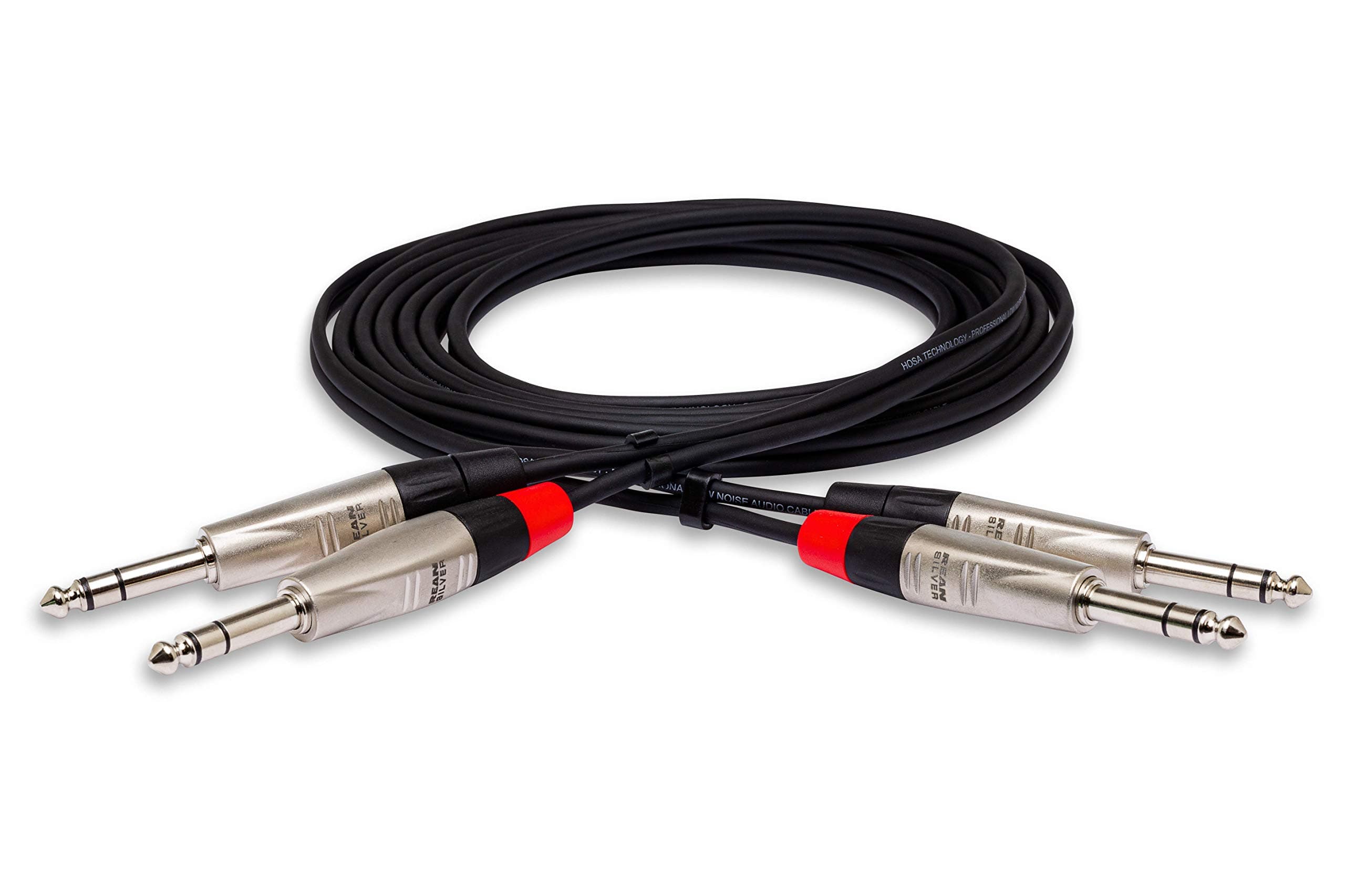 Hosa HSS-005X2 Pro Stereo Balanced Interconnect Cable - Dual 1/4-inch TRS Male to Same - 5 foot