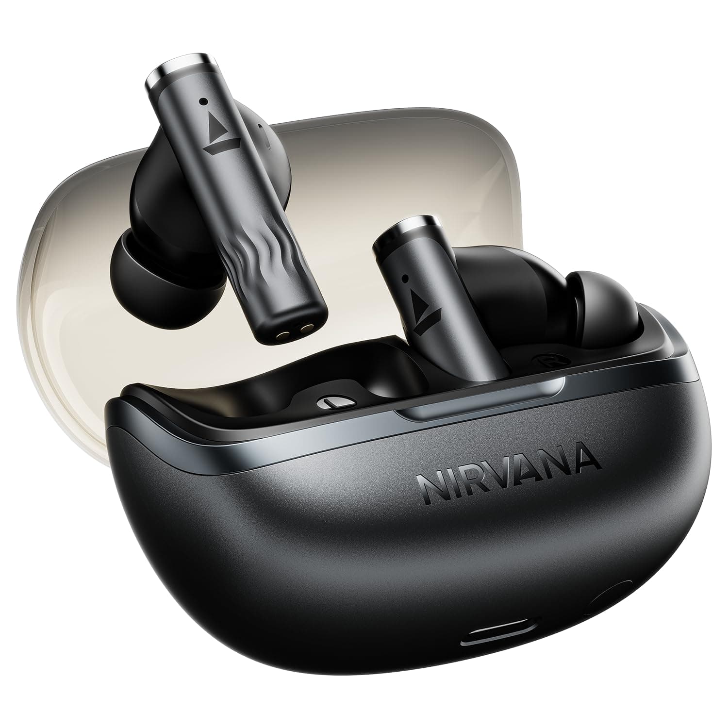boAt Nirvana Zenith Pro (2025), 50dB Hybrid Adaptive ANC, Spatial Audio, Hi-Res Audio LDAC, 6Mics AI-ENx, 80 Hrs Battery, Bluetooth Earbuds, TWS Ear Buds Wireless Earphones with mic (Velvet Grey)
