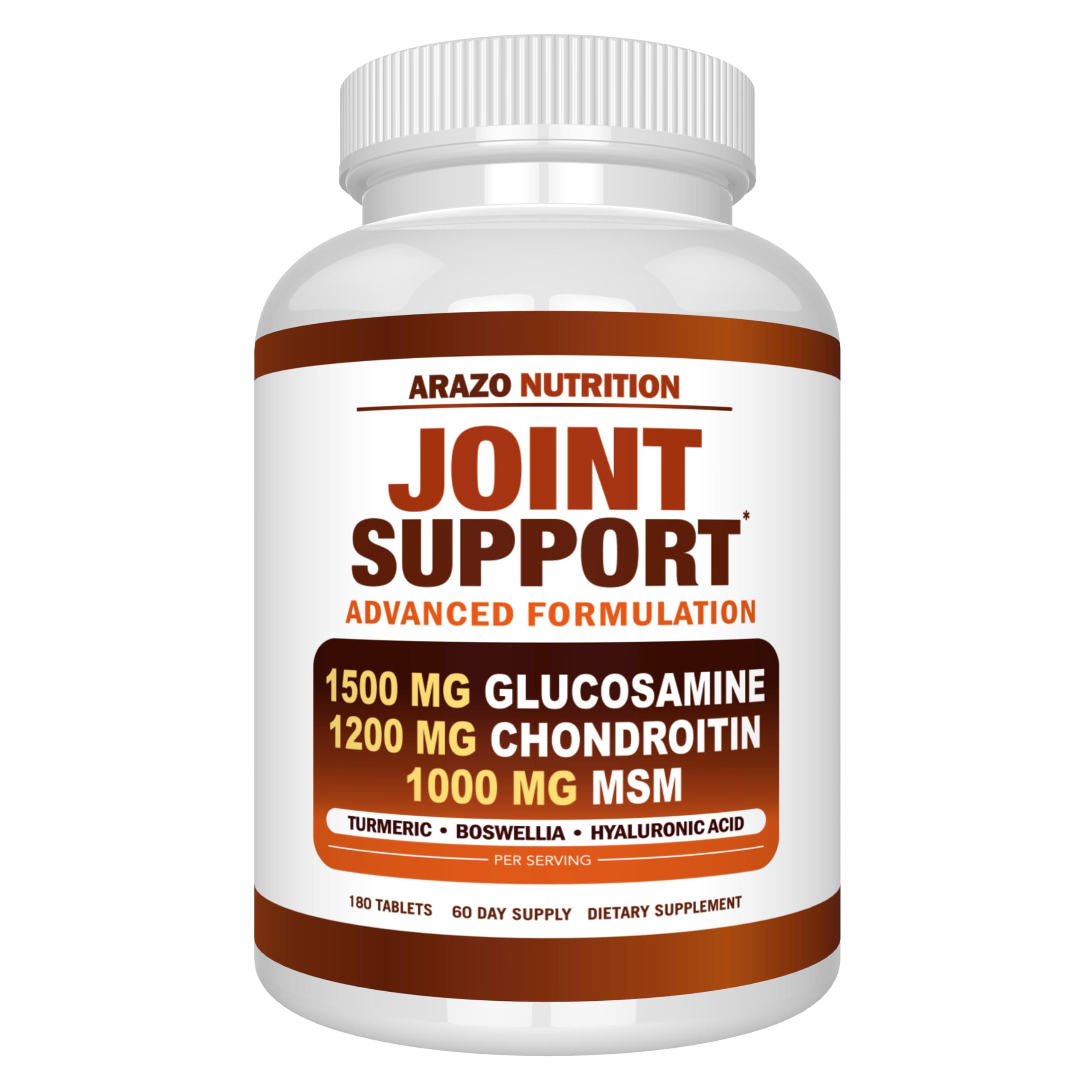 Glucosamine Chondroitin Turmeric Msm Boswellia - Joint Support Supplement for Relief 180 Tablets for Bones, Back, Knees, Hands (180 Tablets)