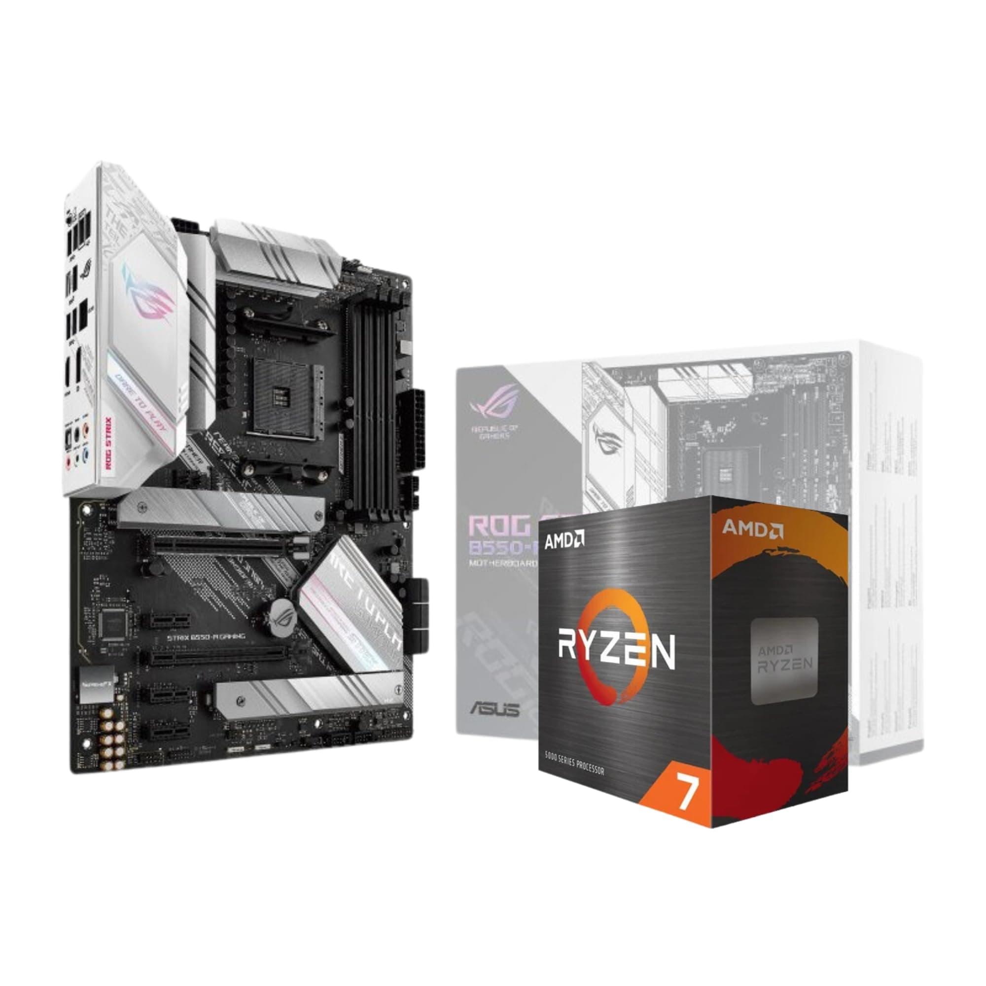 CPU Motherboard Bundle • AMD Ryzen 7 5700X 8 Core | 16 Thread - 4.6GHz Boost CPU • ASUS ROG Strix B550-A Gaming Motherboard • No RAM