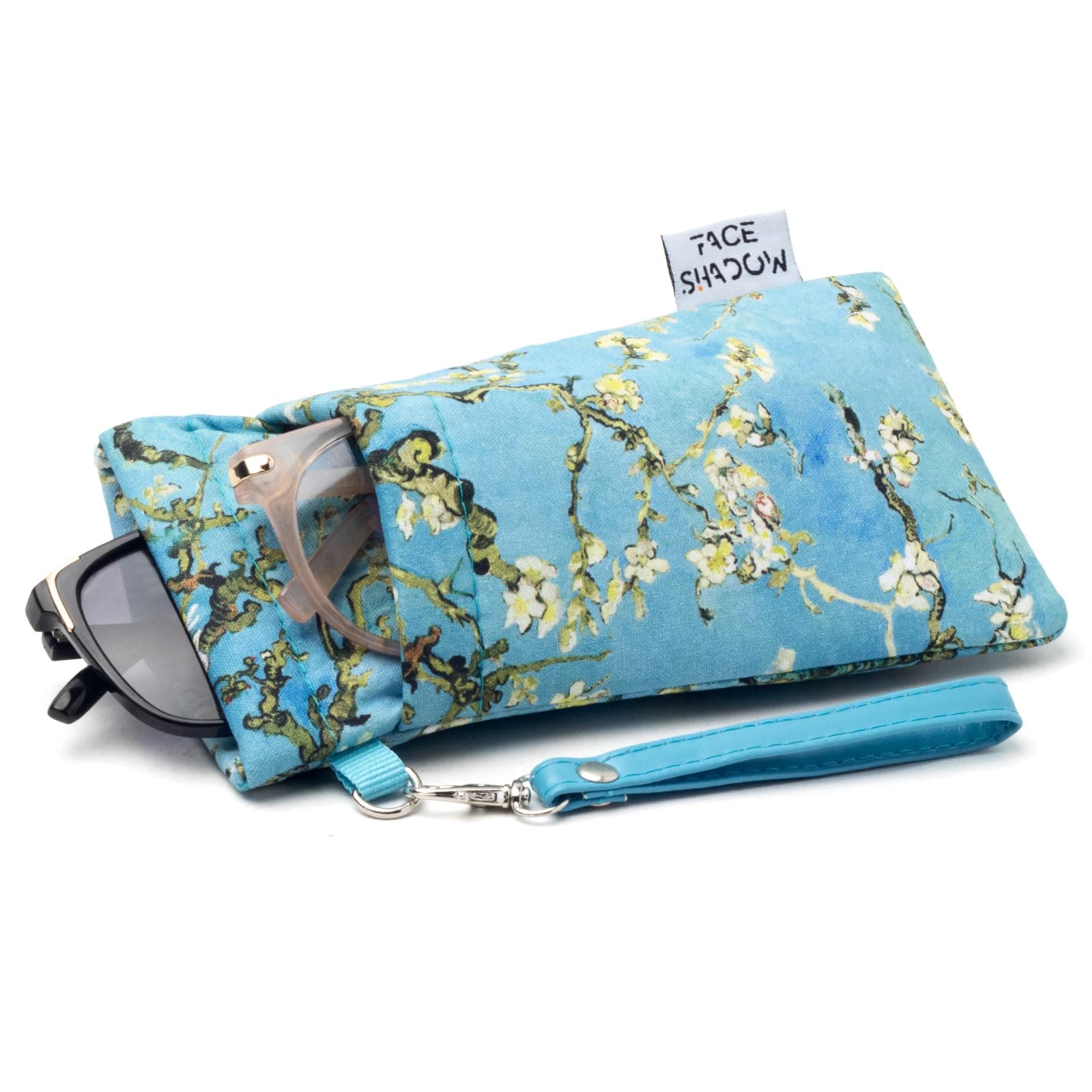 Double Glasses Case Soft Eyeglass Case For Women Men Squeeze Top Sunglasses Case With Cleaning Cloth