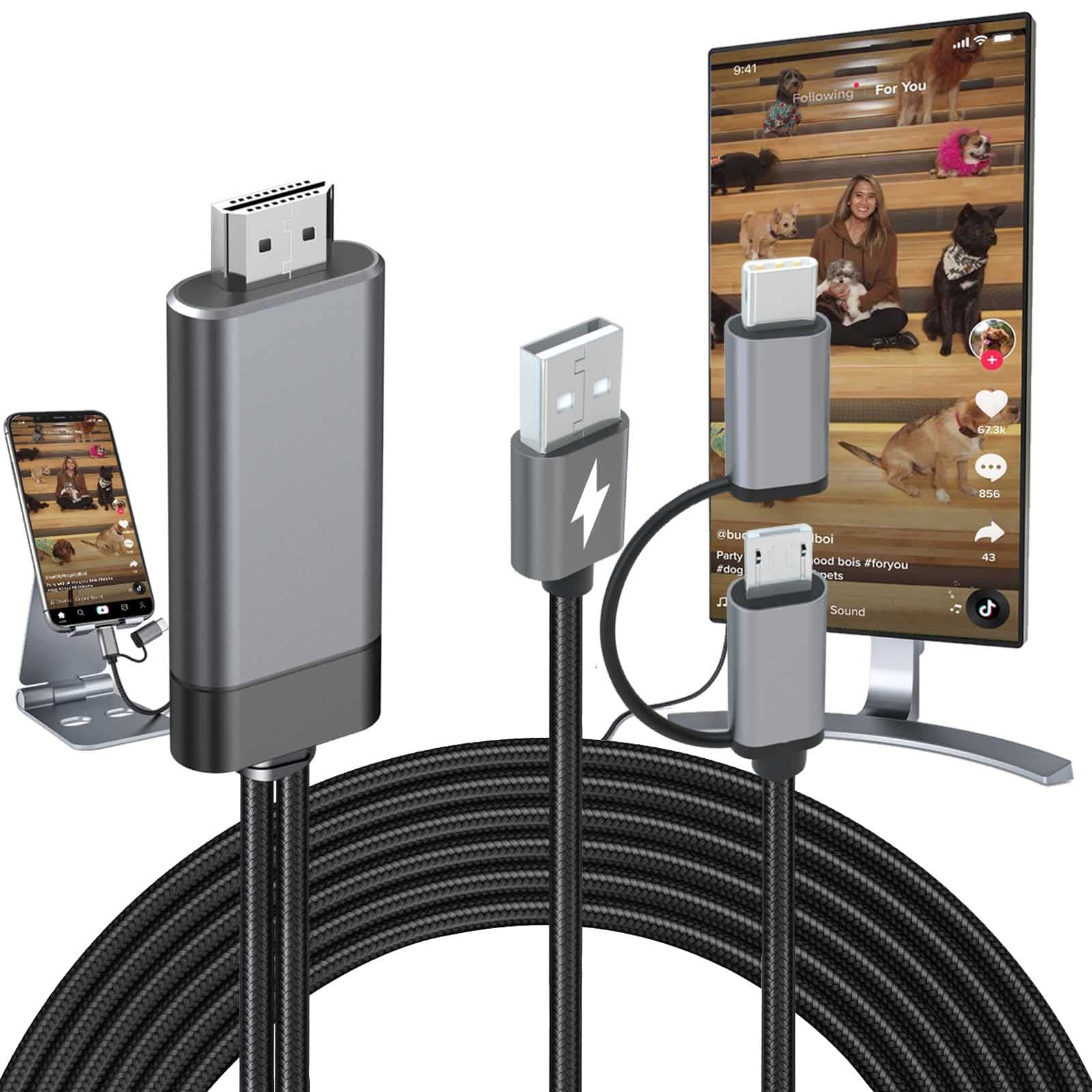 Micro USB / Type C to HDMI Cable