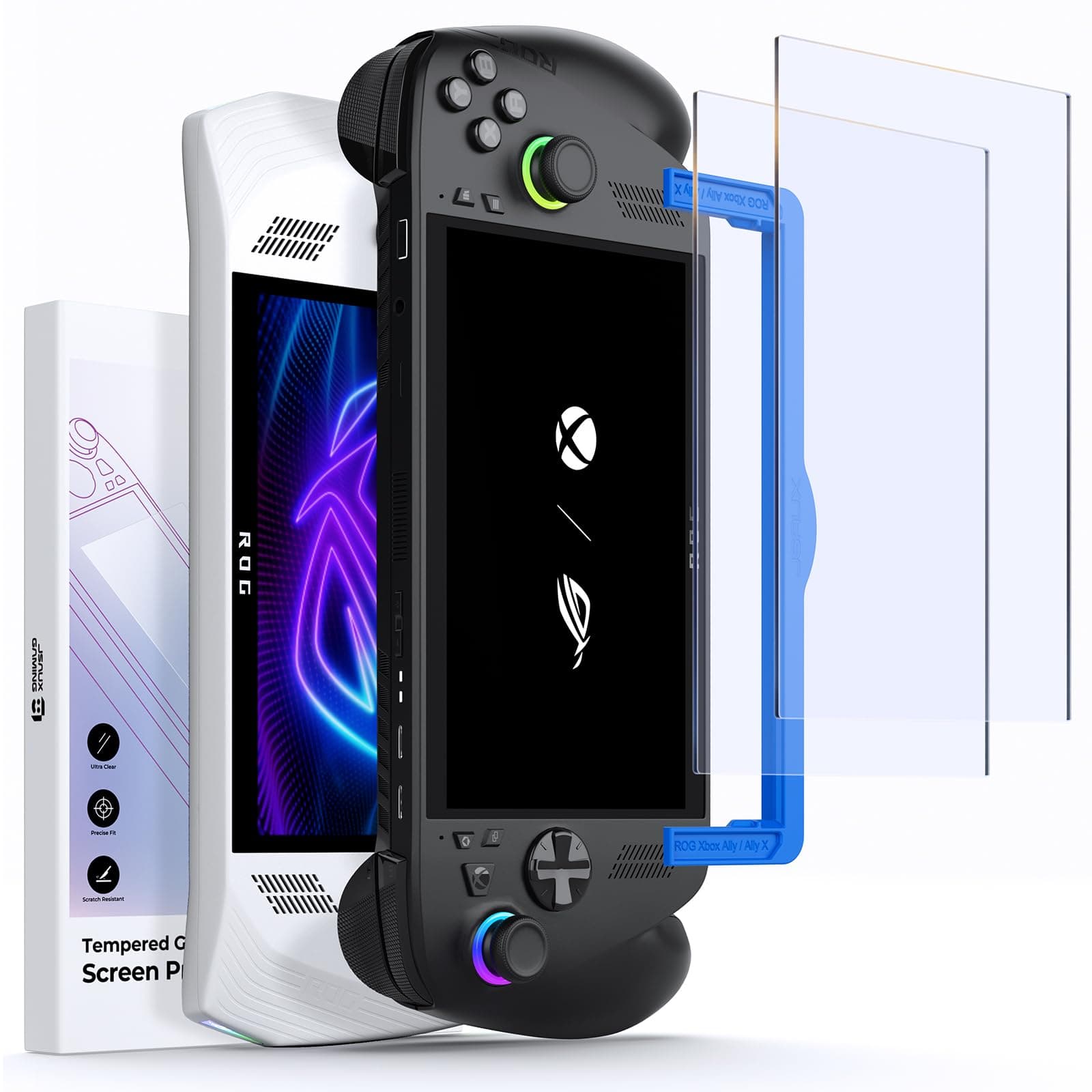 Screen Protector for ROG Xbox Ally/ROG Xbox Ally X (2025) / ROG Ally 2-Pack, Anti Glare 9H Hardness Tempered Glass with Guiding Frame, 7 inch Anti-Scratch Screen Protector for ASUS ROG Ally X