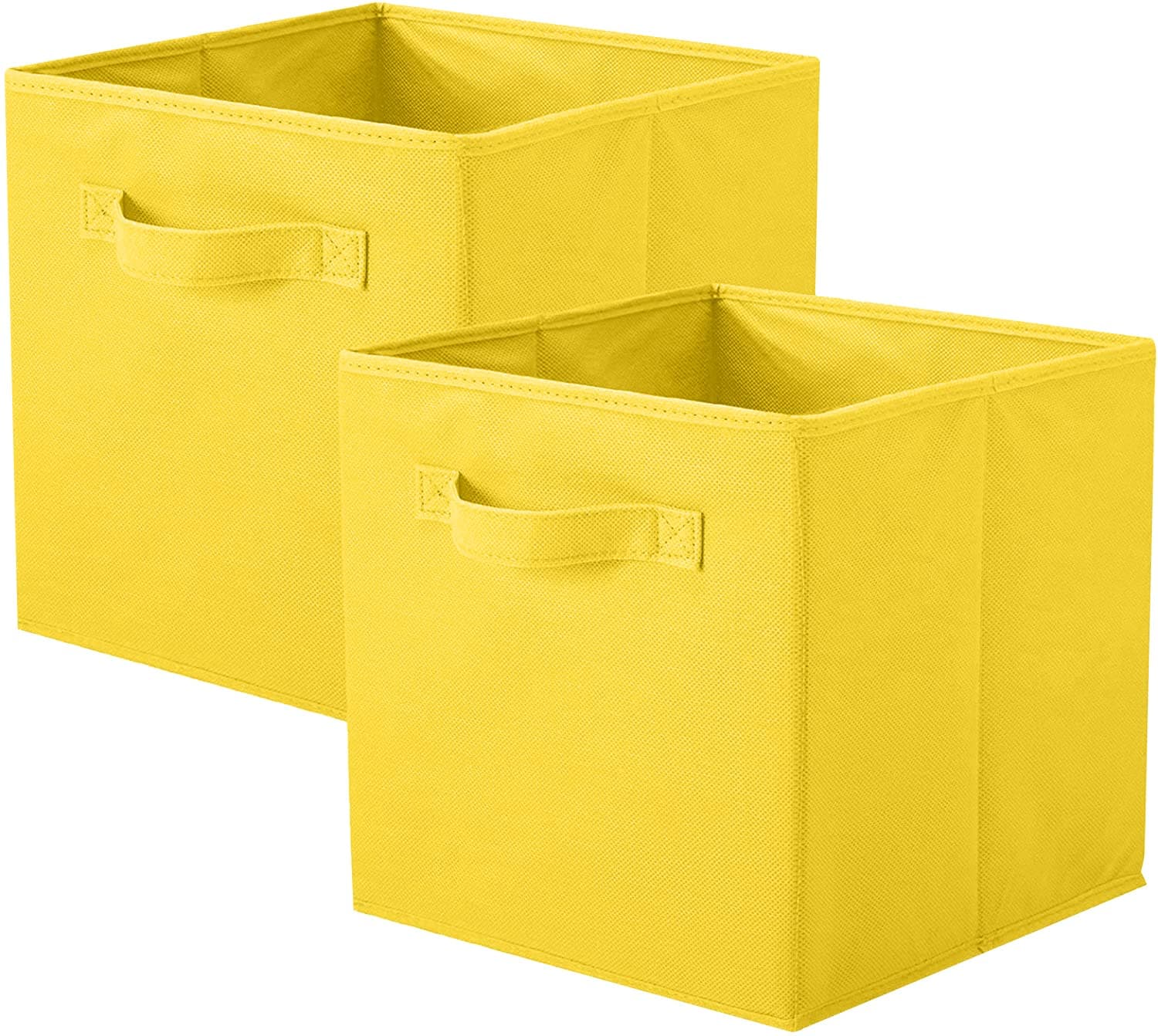 ShellKingdom Storage Bins, Foldable Fabric Storage Cubes and Cloth Storage Organizer Drawer for Closet and Toys Storage, 2 Pack (Yellow)