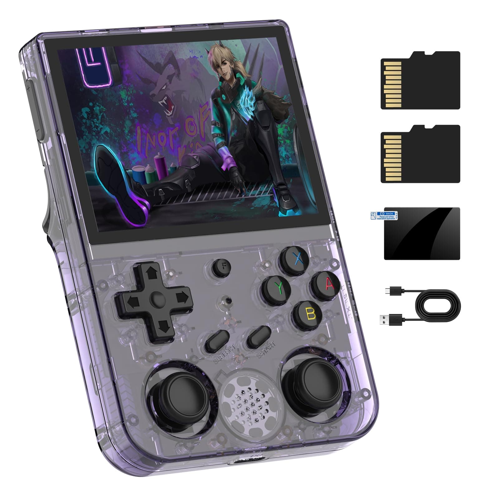RG353V Retro Video Handheld Console 3.5" IPS Screen Android 11 and Linux System RK3566 64bit Player 64G TF Card 4450 Classic Games Bluetooth 4.2 and 5G WiFi