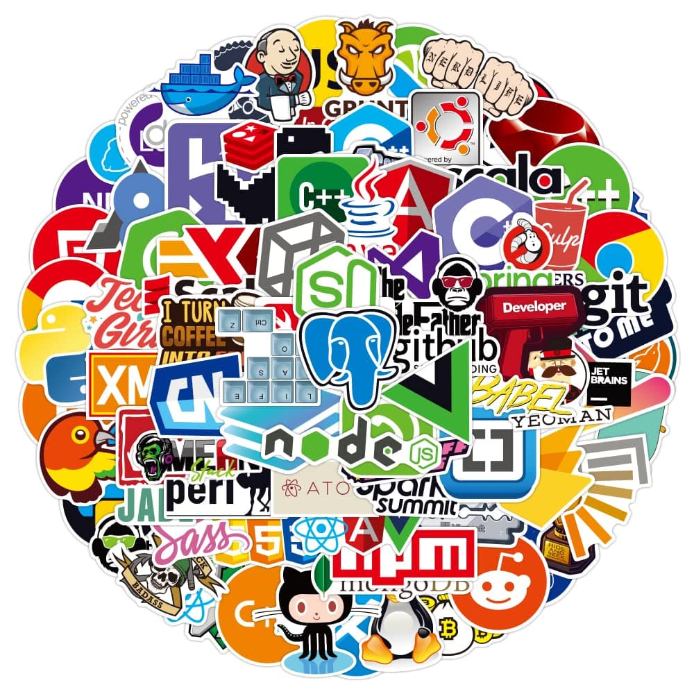 102Pcs Programmer Stickers Pack for Laptop,Funny Science Decals for Teens,Vinyl Waterproof Math Sticker for Water Bottles,Phone,Hard Hat,Skateboard,Scrapbooking,Gifts for Kids/Adults