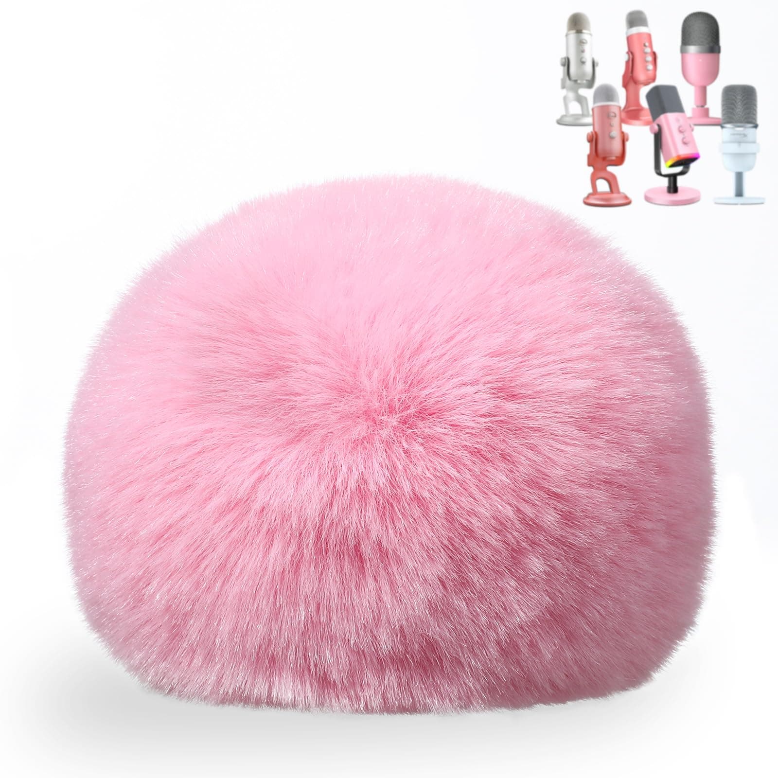 ZealSound Blue Yeti Pop Filter for Blue Yeti Microphone,Mic Foam Cover with Furry Windscreen Muff windshield for ZealSound K66/Yeti/Yeti X/Nano/Yeti Pro/AM8/SoloCast and More USB Mics (Pink)