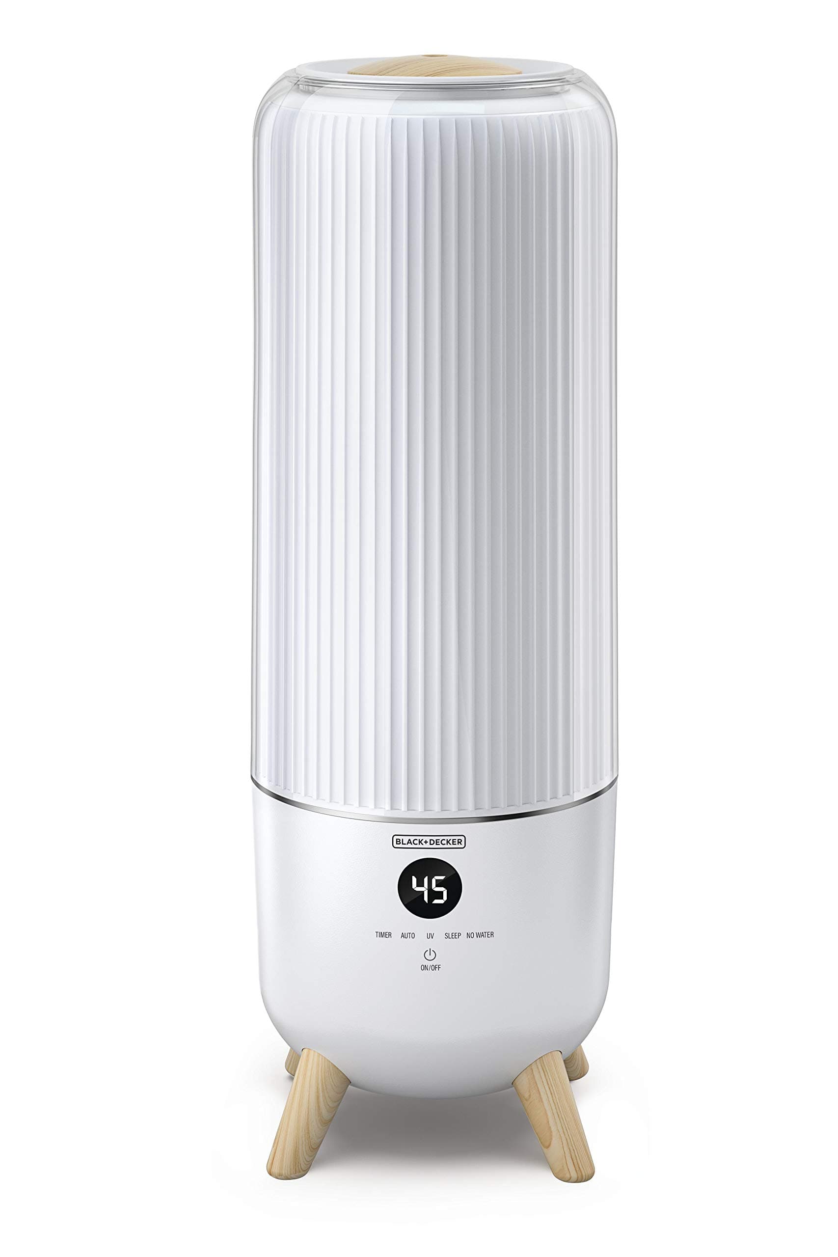 BLACK+DECKER Digital Humidifier, 25W, 6L Capacity, Remote Control, Auto Mode, Sleep Mode, 3 Mist Levels, Environment Sensor, Continuous Operation up to 40 Hours, Covers 430Sq Ft, White - HM6000-B5