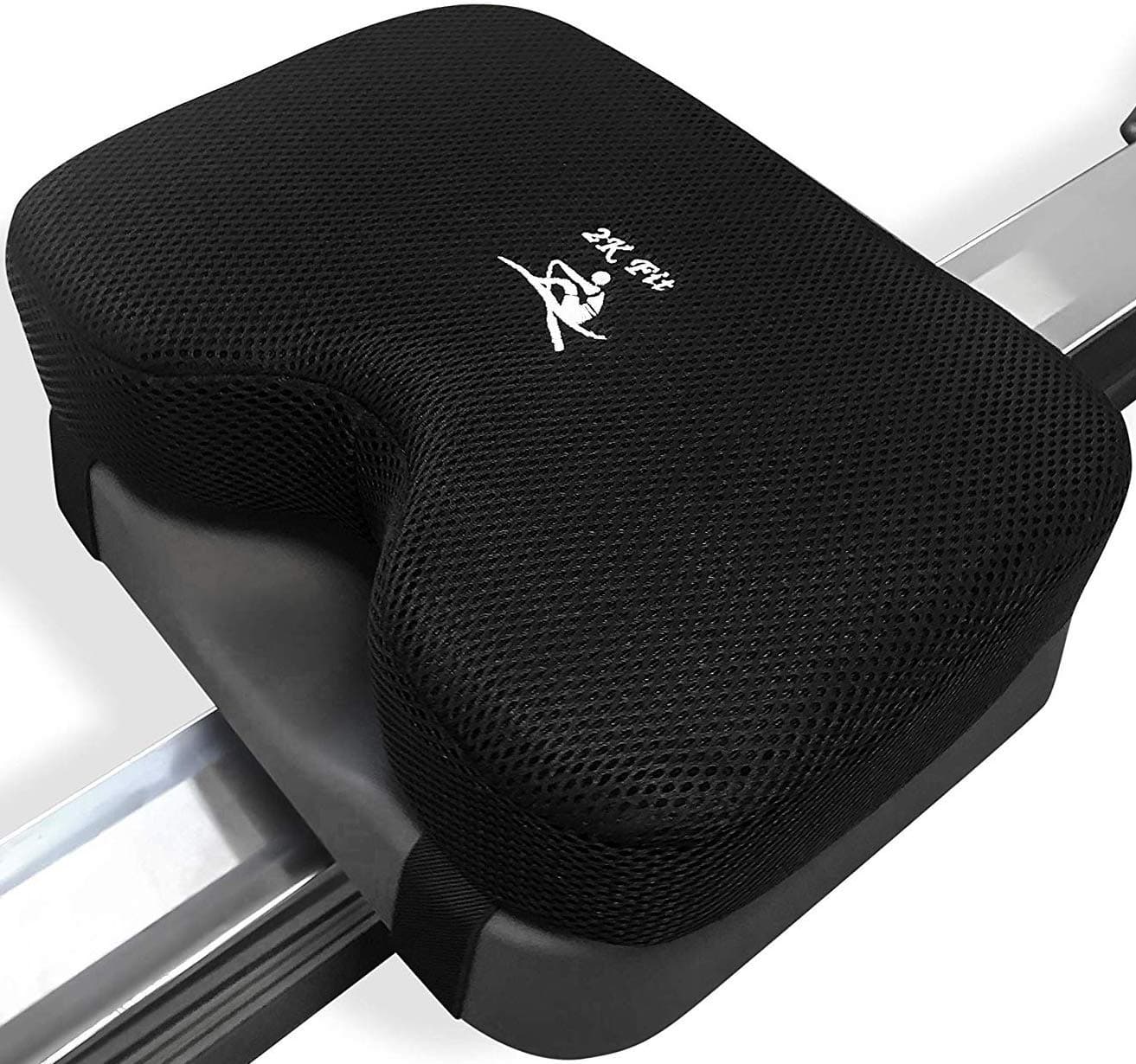 Rowing Machine Seat Cushion (MODEL B) that perfectly Concept 2 with THICKER Memory Foam, Washable Cover, and Straps- Also works great with Exercise Recumbent stationery Bike