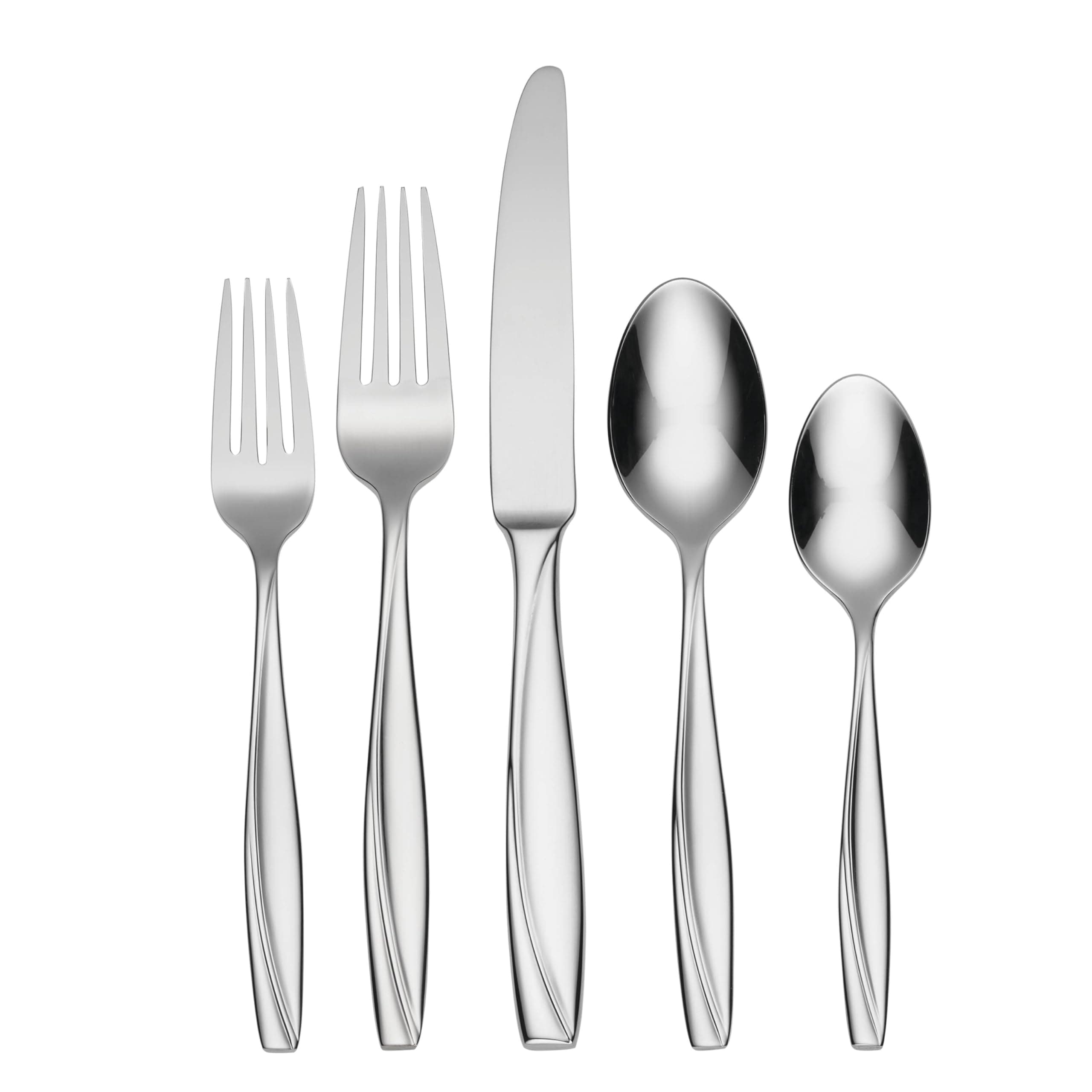 Oneida Silverware Set, Camlynn Mirror 20-Piece Everyday Flatware Set, Service For 4, 18/0 Stainless Steel, Knives Spoons And Forks Sets, Dishwasher Safe, Home and Kitchen Utensils(Silver, 20 Piece)