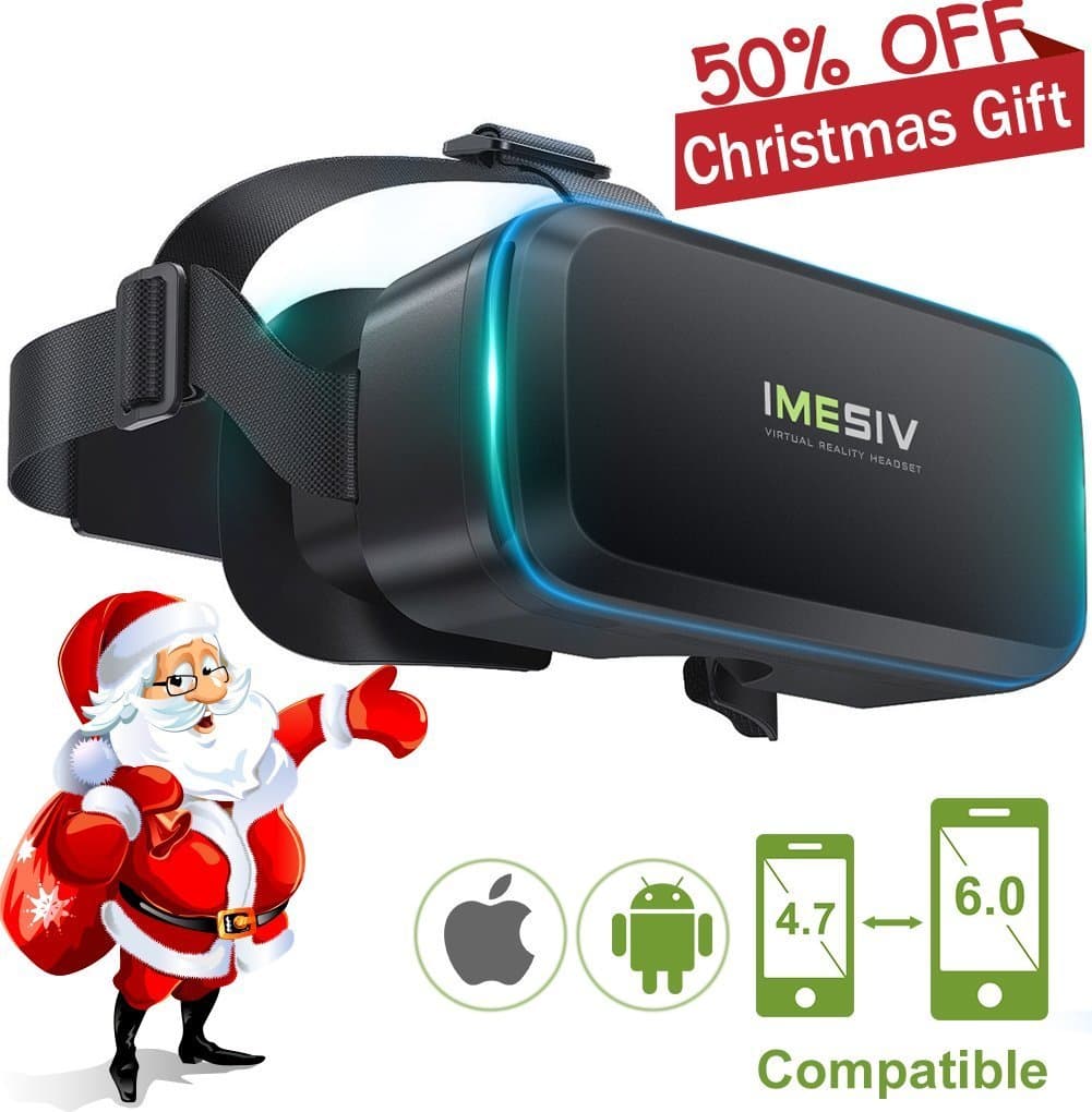VR Headset IMESIV T04B Virtual Reality Headset 3D VR Glasses 360 Panoramic Large Viewing Immersive Experience HD 3D VR Goggles for 3D Movies Video and Games Compatible for IOS Android Smartphones
