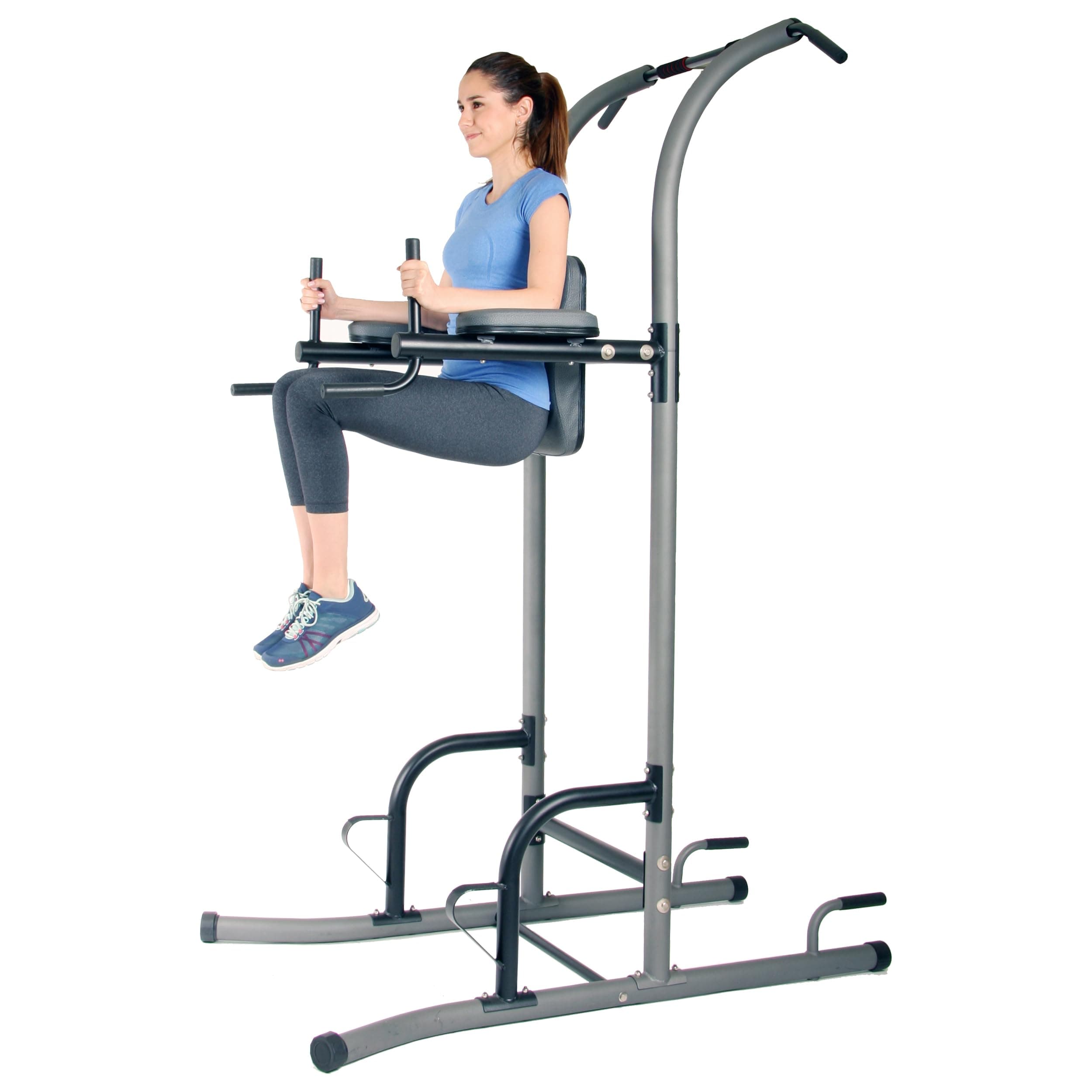 Body Champ Push-Up Pull-Up Multi-Function Workout Station Free-Standing Dual Side Action Leg Dip Station Exercise Equipment for Home or the Office VKR1700