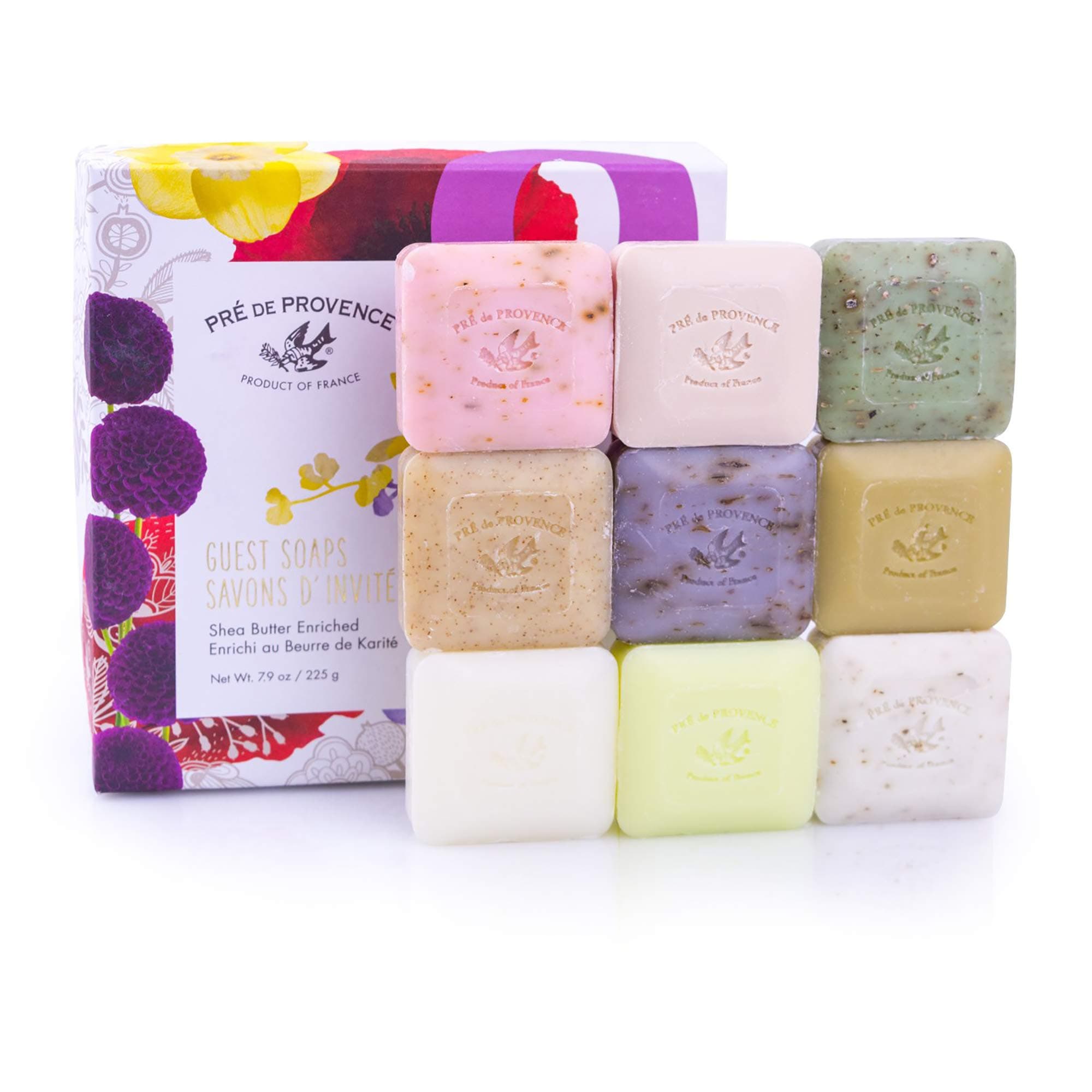 Guest Soaps, LLC, Pre de Provence Assorted European, 9 soaps – Gift Box Package