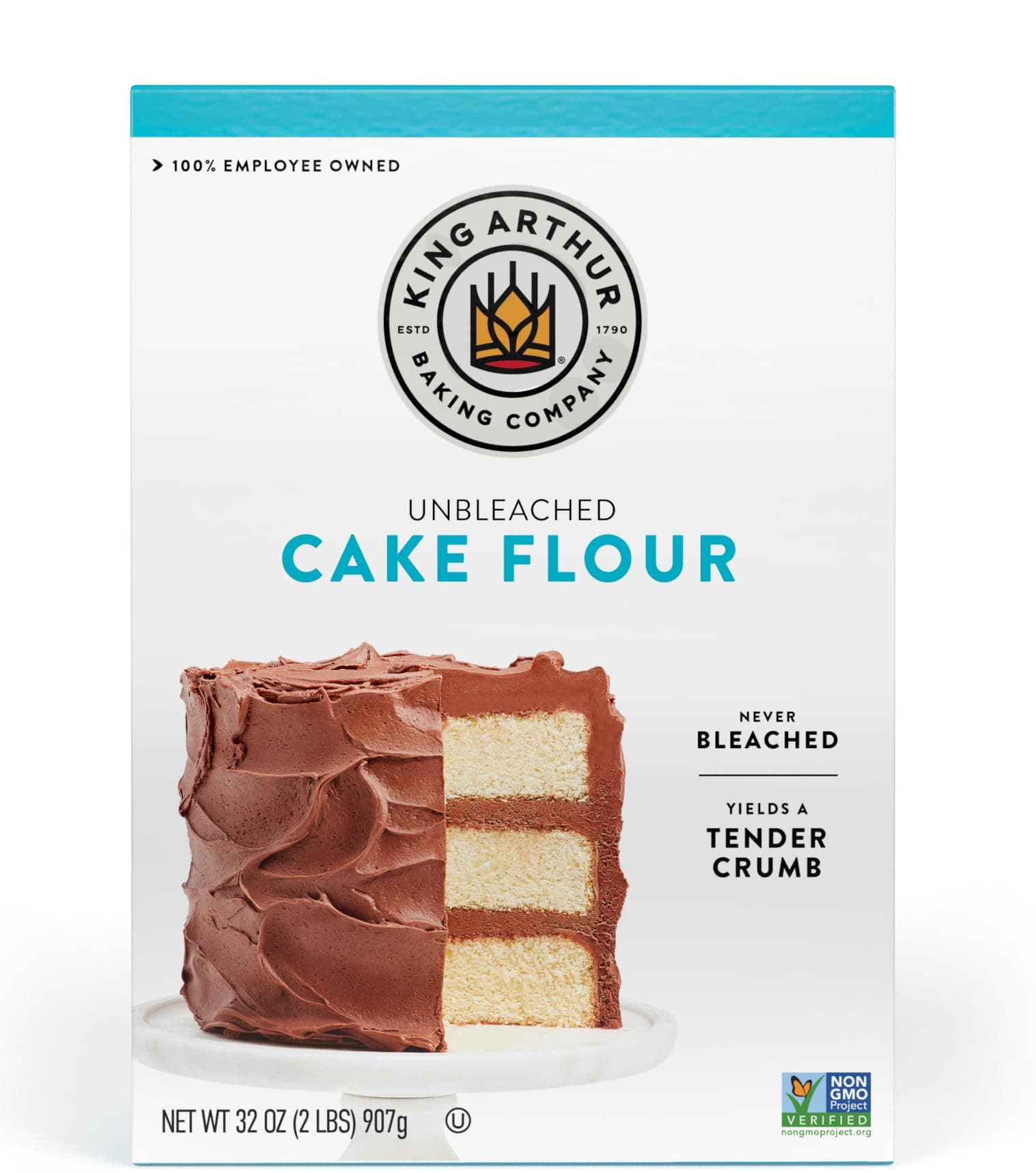Cake Flour Unbleached and Unenriched, Non-GMO Project Verified, No Preservatives, 2 Pounds