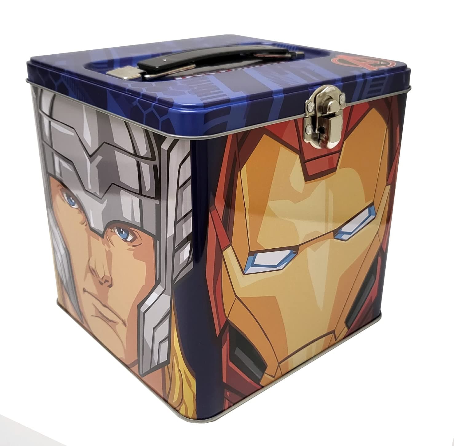 The Tin Box Company Marvel Avengers Stack Store and Carry Stackable with Handle, Blue