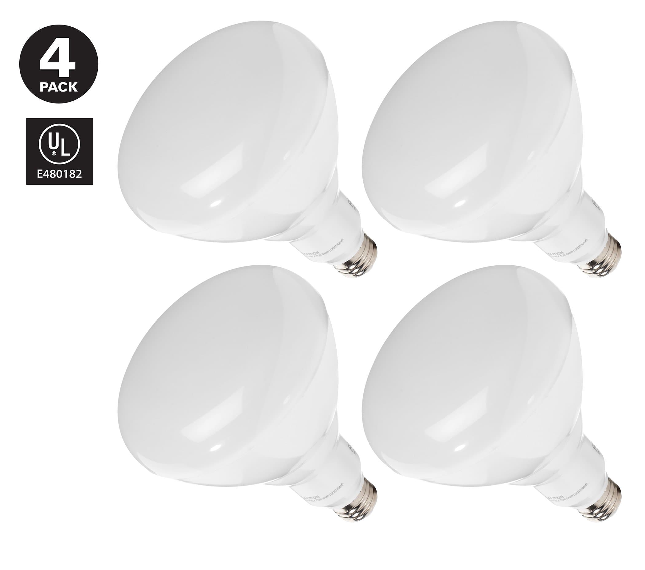 VibeLight BR40 LED Light Bulb, 100 Watt Replacement (17 Watt, 1400 Lumens), 110° Beam Angle, Dimmable Flood Light Bulb, Warm White 3000K, Medium Base (E26), UL-Listed, Energy Efficient (4-Pack)