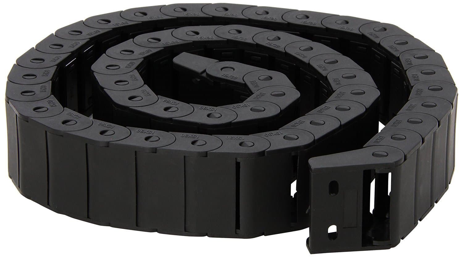 Ted Lele 15mm x 30mm Plastic Semi Closed CNC Machine Tool Cable Wire Carrier Drag Chain 1M Black (15mm x 30mm)
