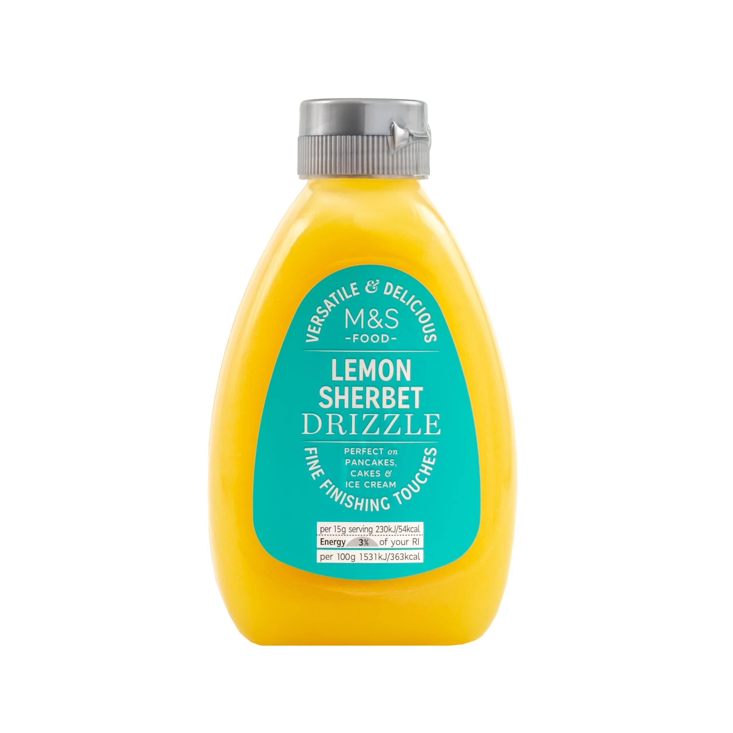 M&S Marks & Spencer Lemon Sherbert Drizzle Dessert/Ice Cream Sauce, Vegetarian, Squeezy Bottle, 290g