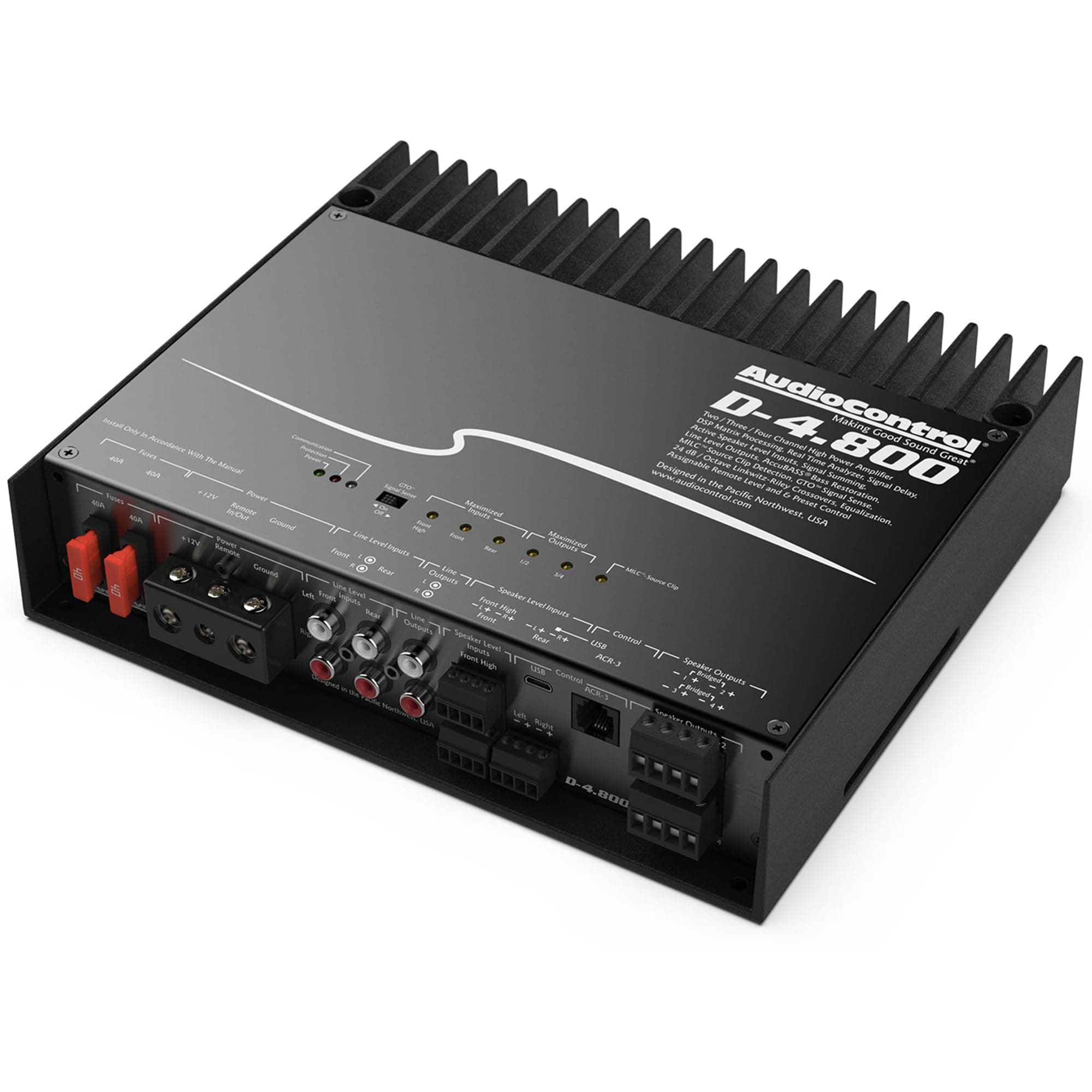 AudioControl D-4.800 4/3/2 Channel High Power Amplifier W/DSP & Matrixing