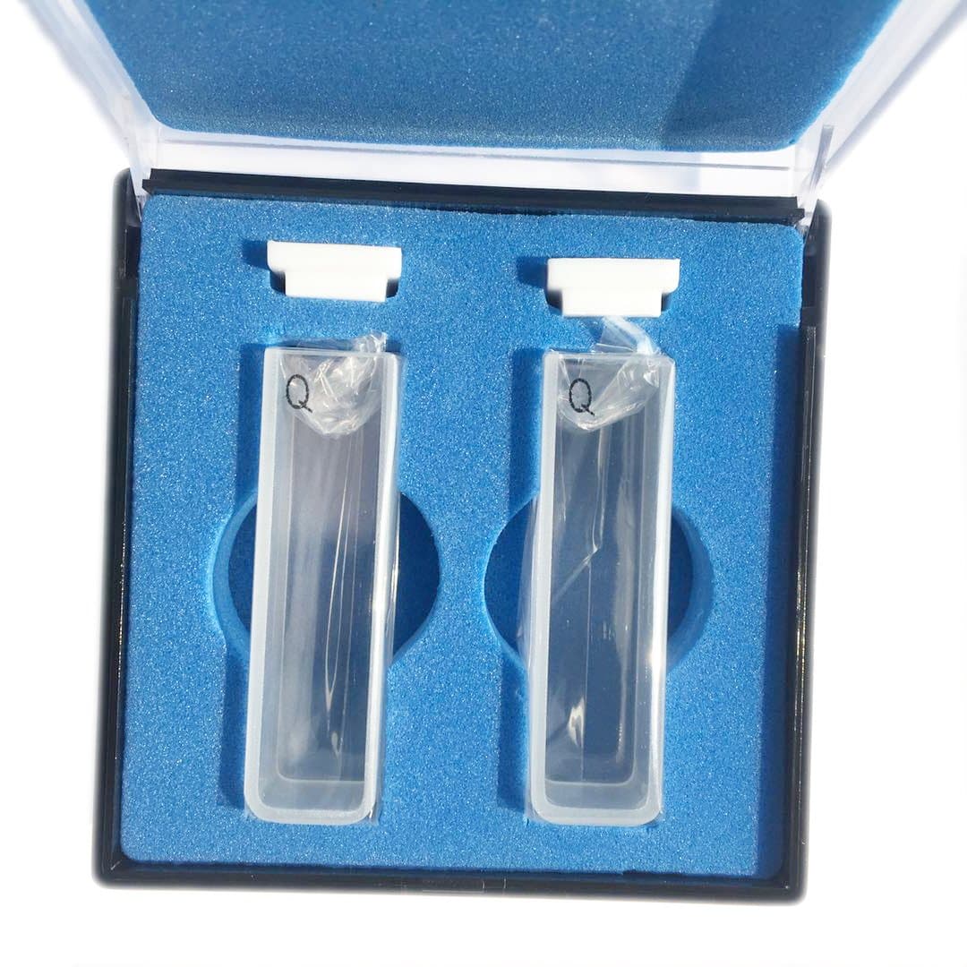 Quartz Cuvette, 2 pcs Standard 10mm 3.5ml Spectrometer Cell (Rounded Angle)