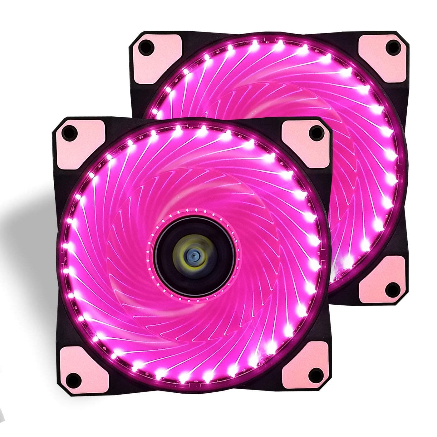 conisy 120mm PC Case Cooling Fan Ultra Quiet Computer Gaming Cooler High Airflow Fans for Desktops (Double Pink)