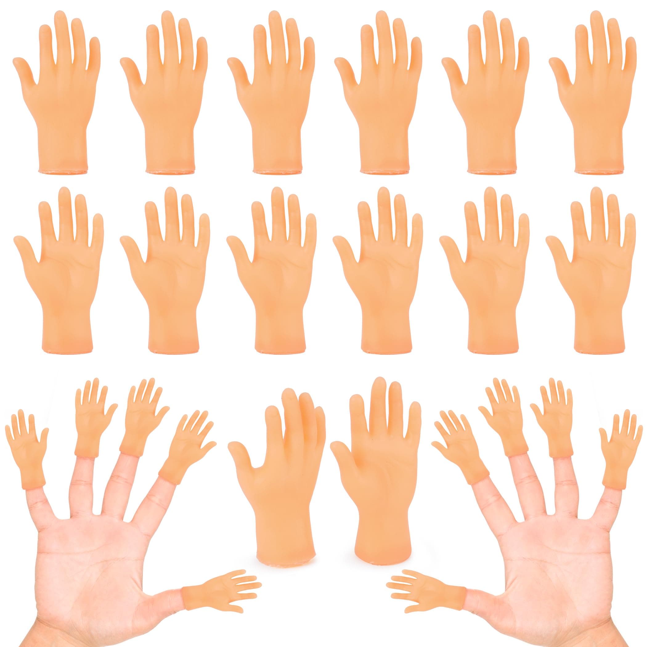 30 Pcs Tiny Finger Hands Mini Fingers Funny Hand Puppets, Miniature Small Hands for Finger Puppets Show, Gag Performance, Cute Little Hand Finger for Party Favors