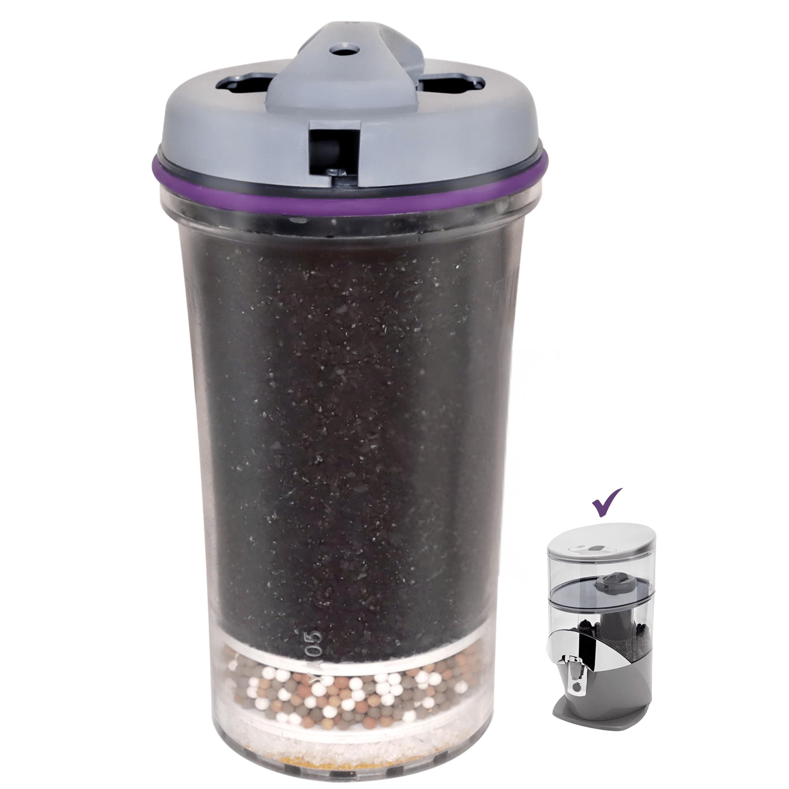 PiMag Gravity Water Filter Replacement (13845) for Nikken Water Purifier System (1384) - Alkaline Water Filtration System for Clean & Pure Drinking Water - Countertop Filter Replacement Every 90 Days