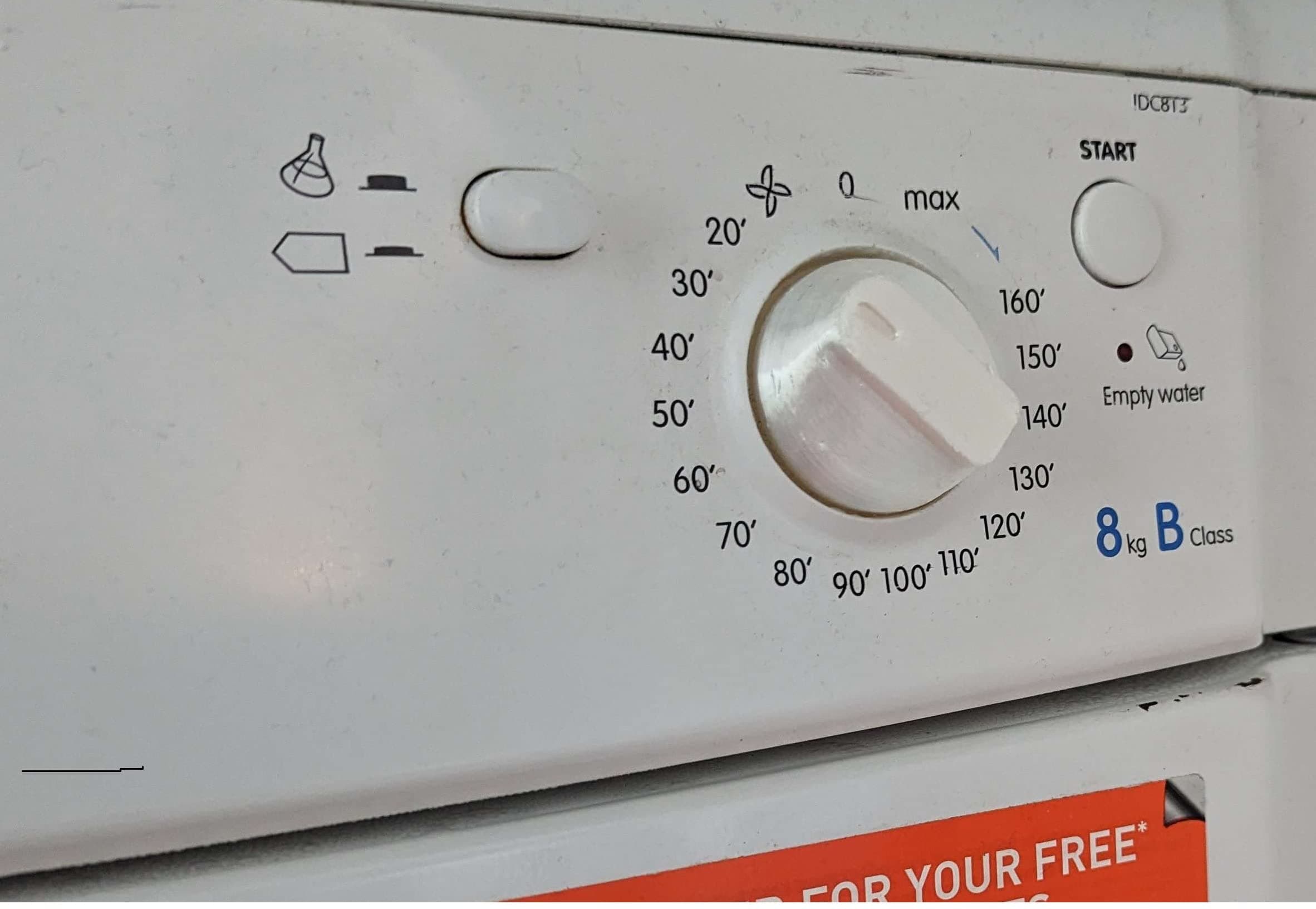 – Control Knob/Switch Compatable With IDV65UK, IDC85, IDC8T3 Tumble Dryer