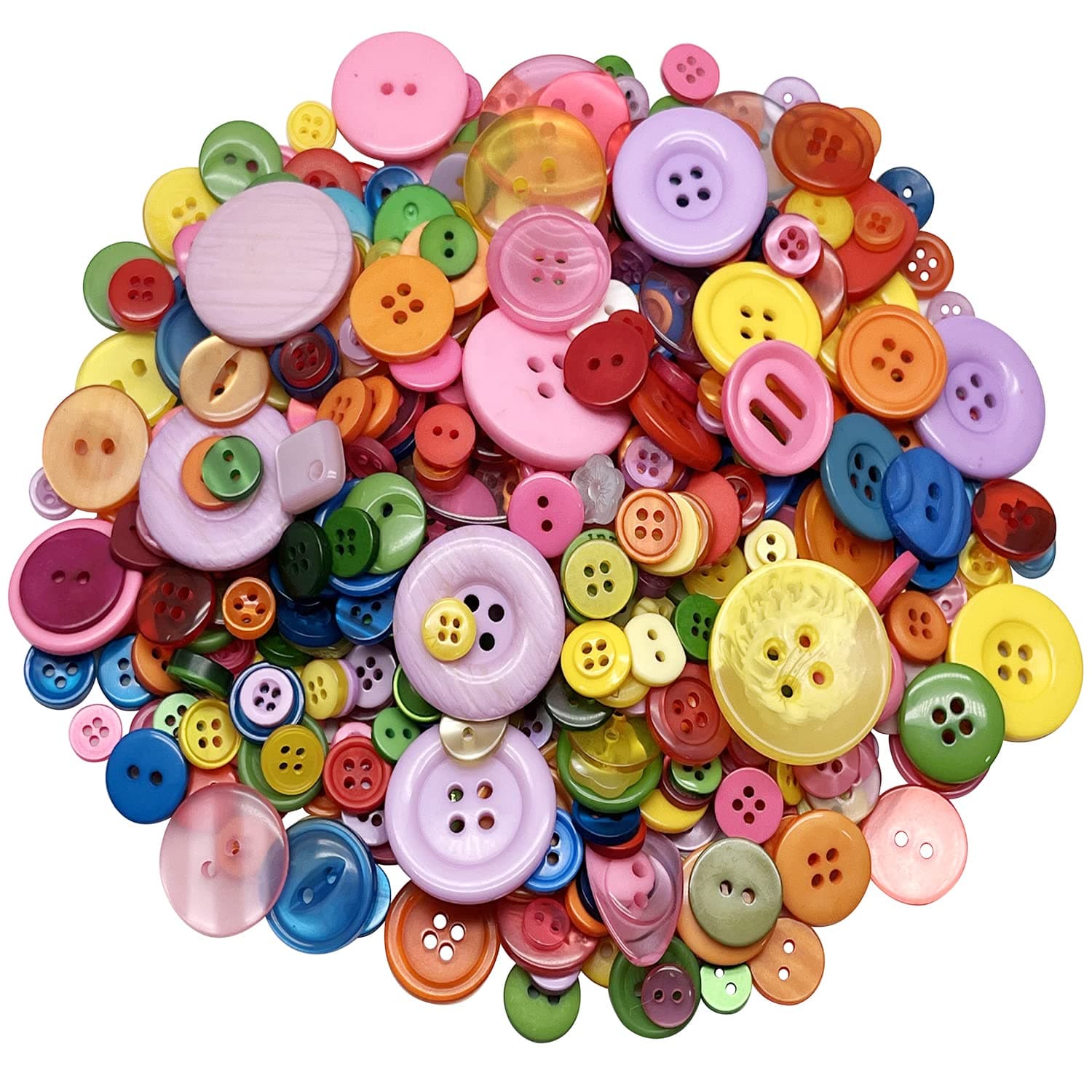 Resin Buttons, Assorted Sizes Craft Buttons About 660 Pcs for Sewing DIY Crafts,Children's Manual Button Painting, Mixed Colors