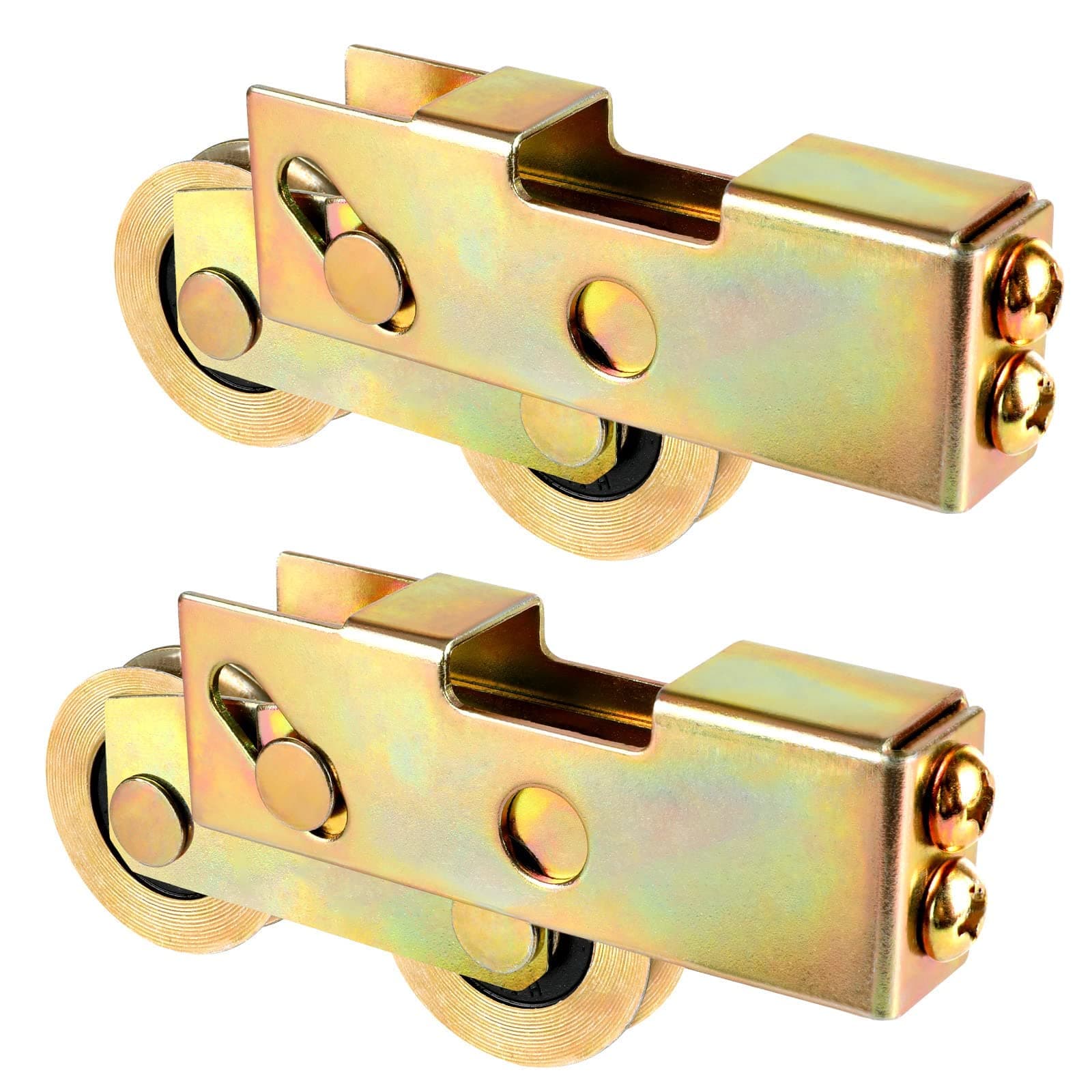 MAKINGTEC Sliding Patio Door Tandem Roller Assembly, Sliding Door Rollers Replacement, 1-1/4 Inch Steel Ball Wheel Bearing, for Sliding Glass Door Screen Door Gate Window (2 Pack)