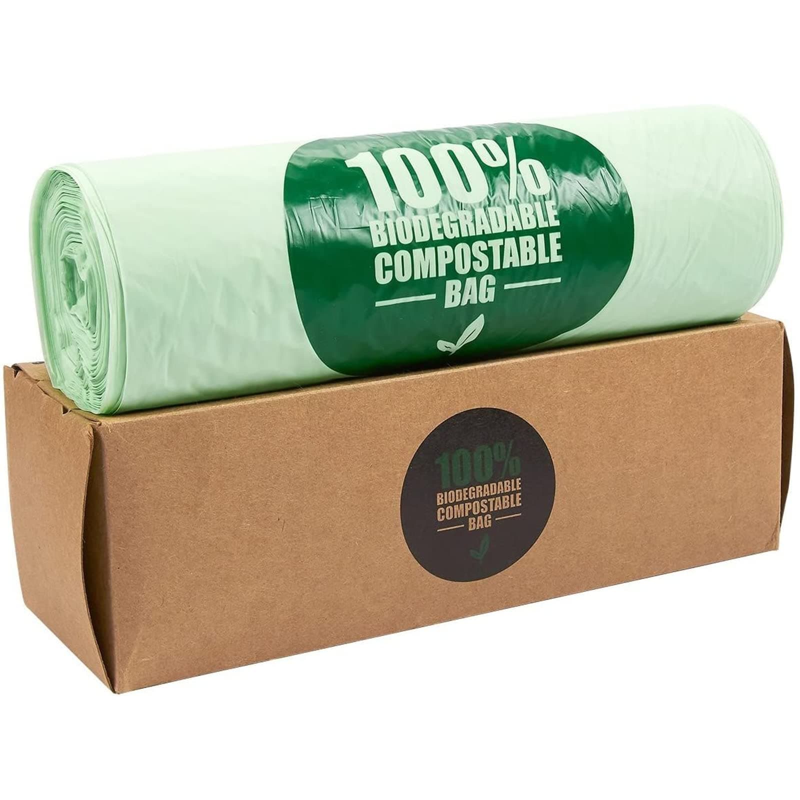 3 Gallon Trash Bags (Green, 100 Pack)