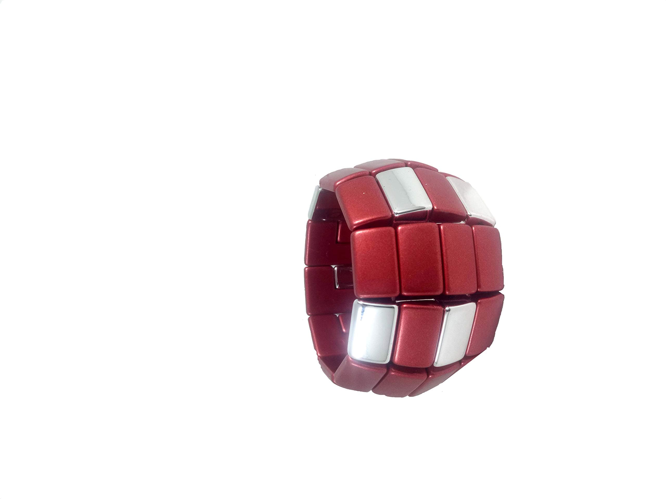 e-b-d-g Red & Silver adjustable Bracelet for Girls