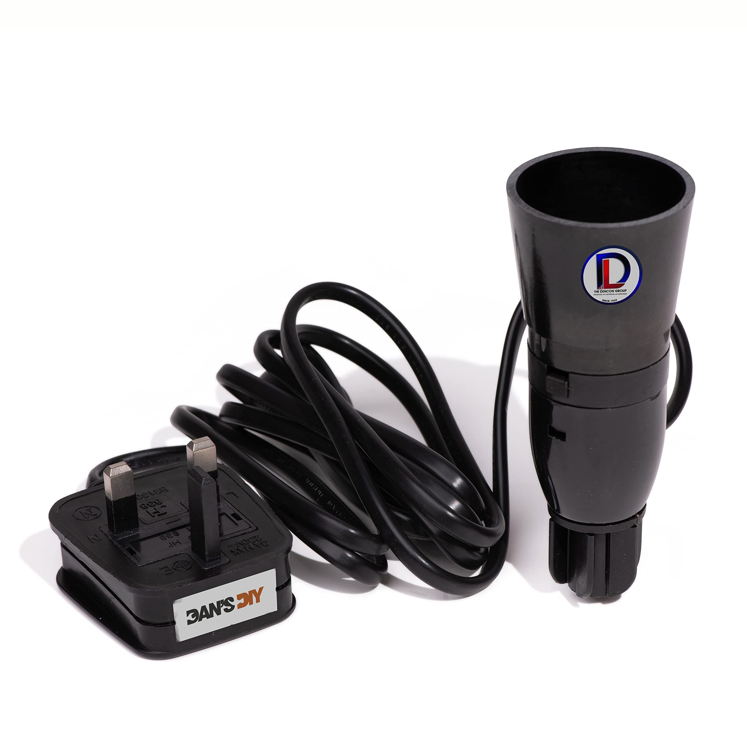 DenconBlack Bottle Lamp Holder Adaptor with Plug (Dan's DIY Direct)