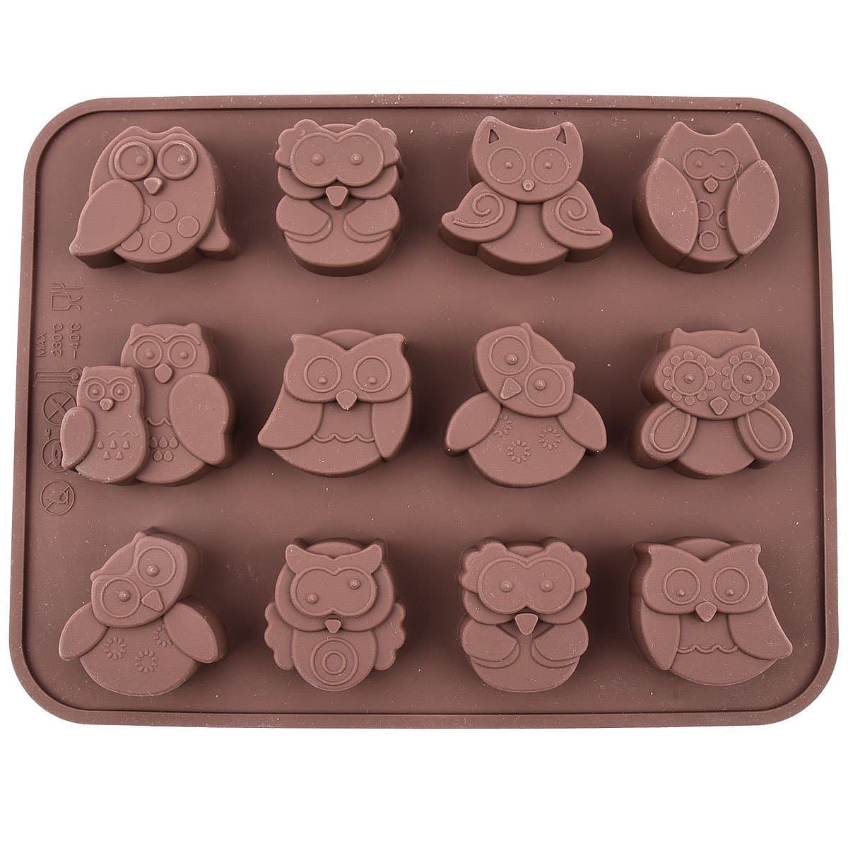 Selecto Bake - Silicone Chocolate Mould, Brown (Owls)