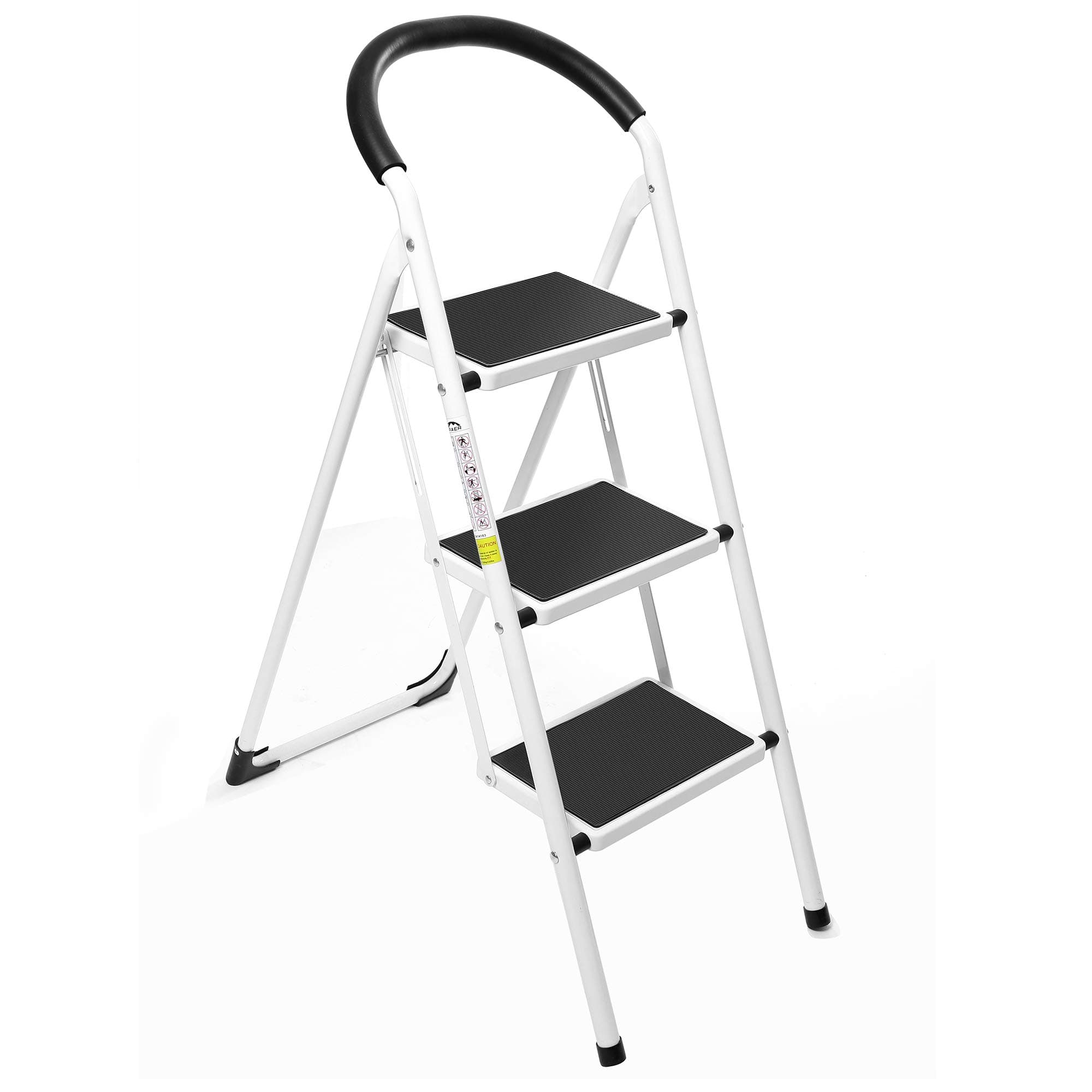 3 Step Ladder, Max Load: 330lbs 3 Feet Stepladders with Anti-Slip Pedal and Handgrip, Perfect for Kitchen, Home and Office