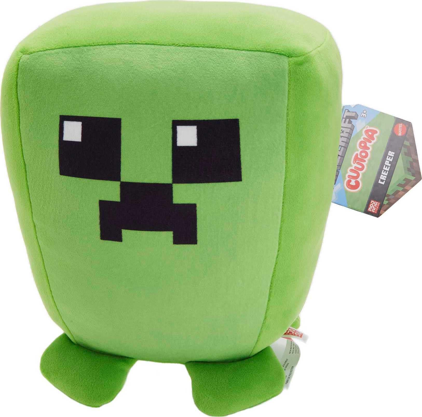 Mattel Minecraft Cuutopia Creeper Plush, 10-inch Soft Rounded Pillow Doll, Video Game-Inspired Collectible Toy