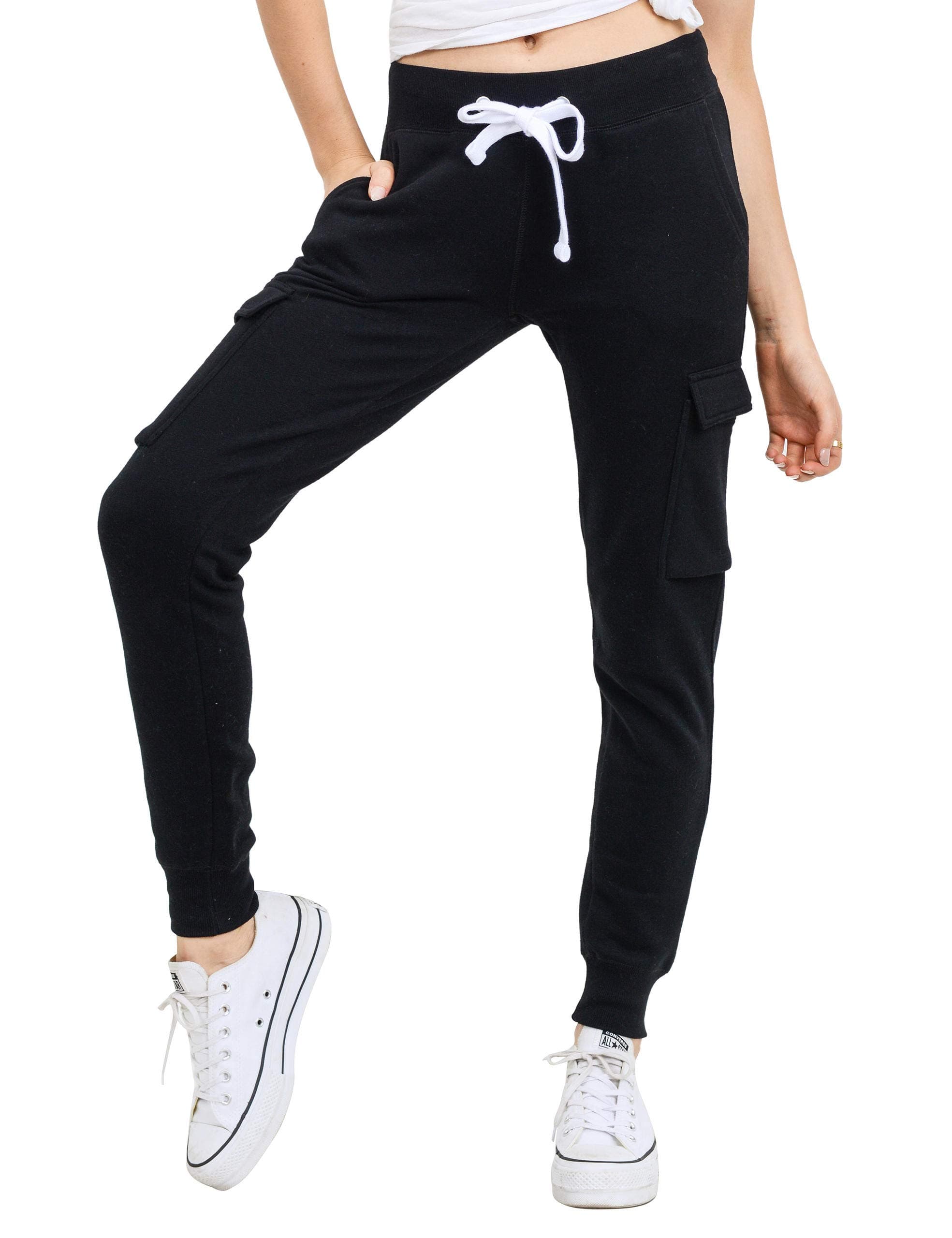 Goodthreads Women's Ultra Soft Fleece Midweight Casual Solid Cargo Jogger Pants