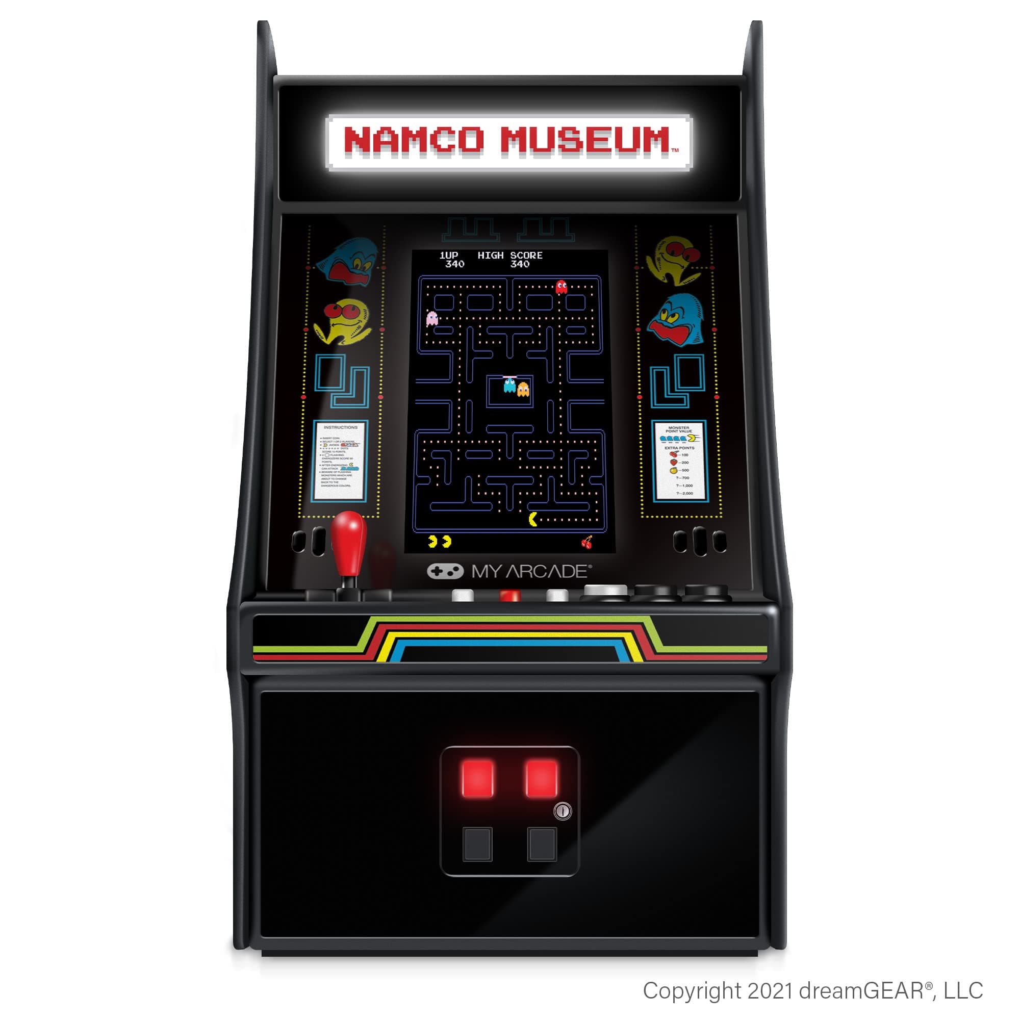 My Arcade Mini Player 10 Inch Machine: 20 Built In Games, Fully Playable, Pac-Man, Galaga, Mappy and More, 4.25 Color Display, Speakers, Volume Controls, Headphone Jack, Micro USB Powered