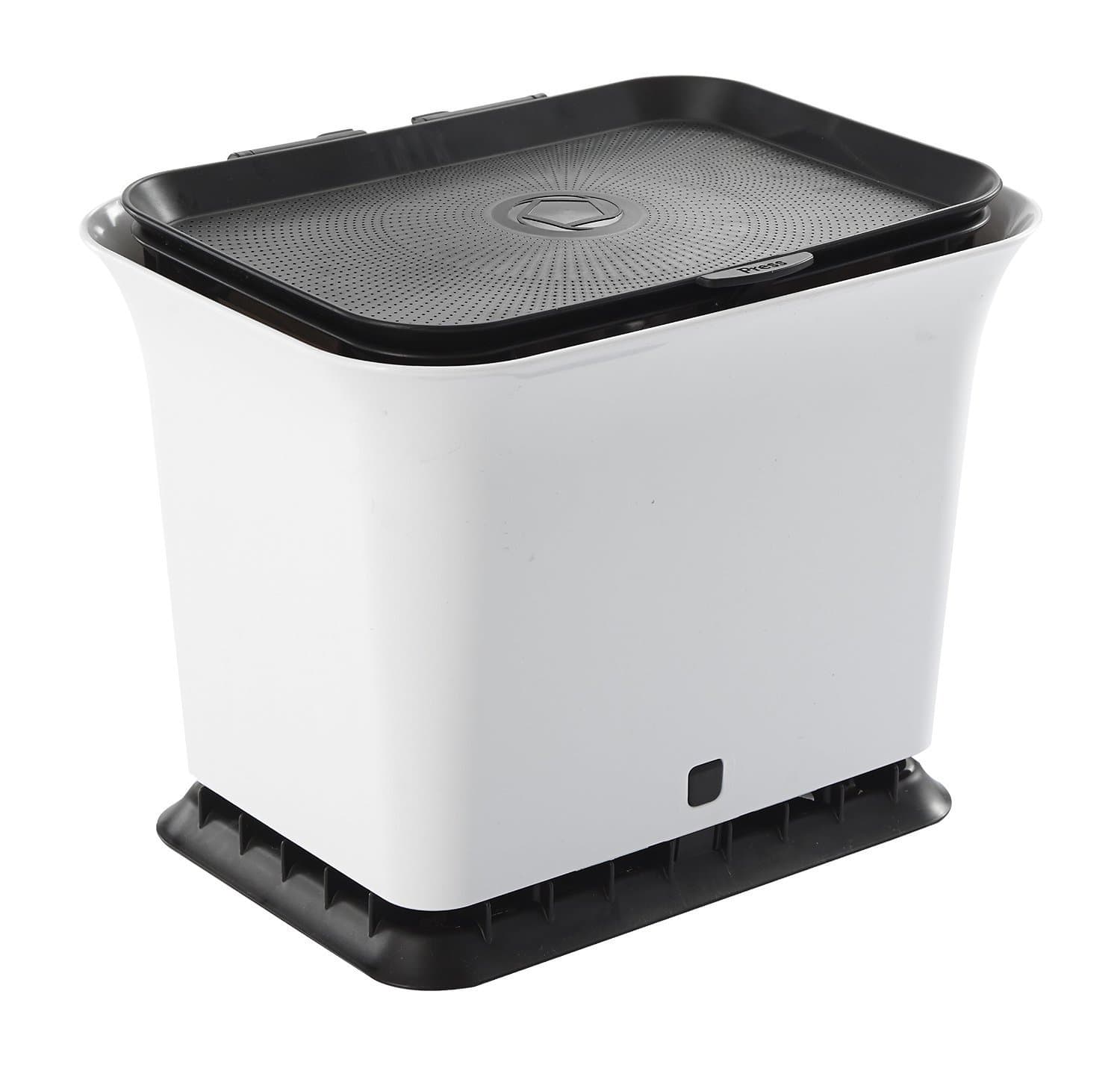 Fresh Air Odor-Free Kitchen Compost Bin, Black and White