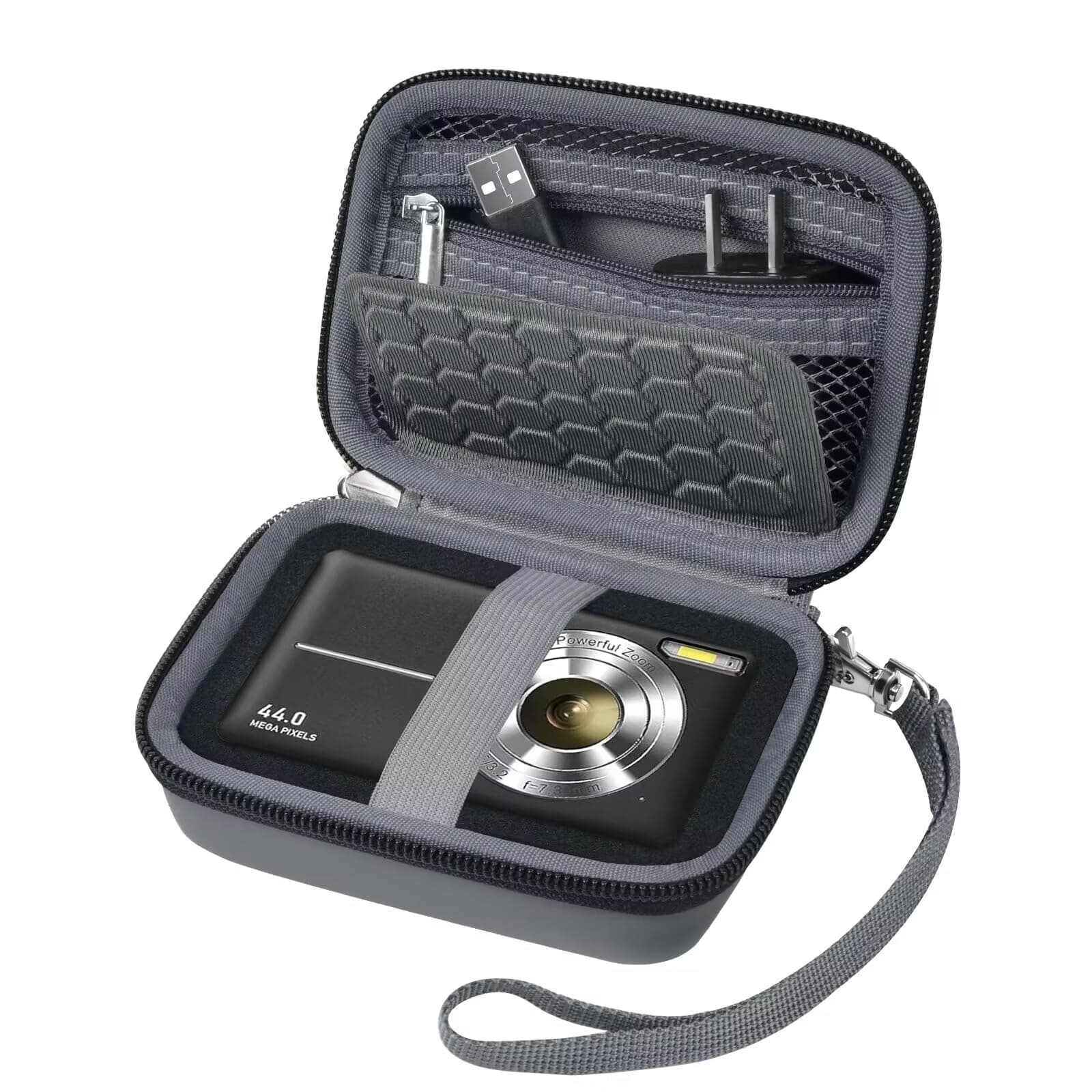 Carrying & Protective Case for Digital Camera, AbergBest 21 Mega Pixels 2.7" LCD Rechargeable HD/Kodak Pixpro/Canon PowerShot ELPH 180/190 / Sony DSCW800 / DSCW831 Cameras for Travel - Dark Grey