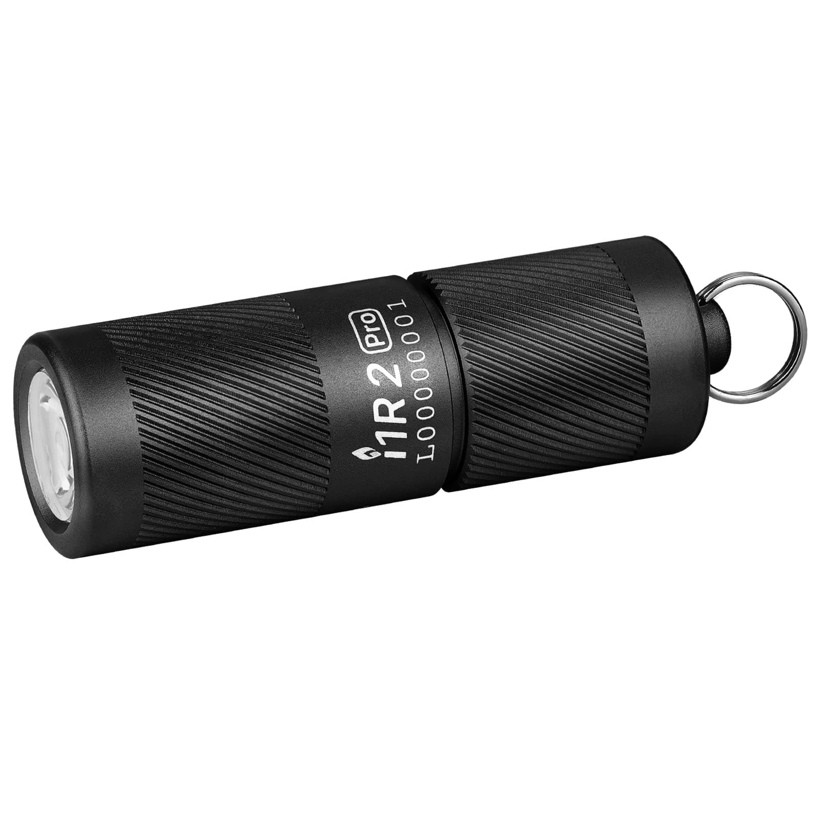 I1R 2 Pro EOS EDC Keychain Torch 180 Lumens Twist-Switch LED Flashlights Powered by USB Rechargeable Battery, Tiny Pocket Lamp for Hiking or Camping (Black)