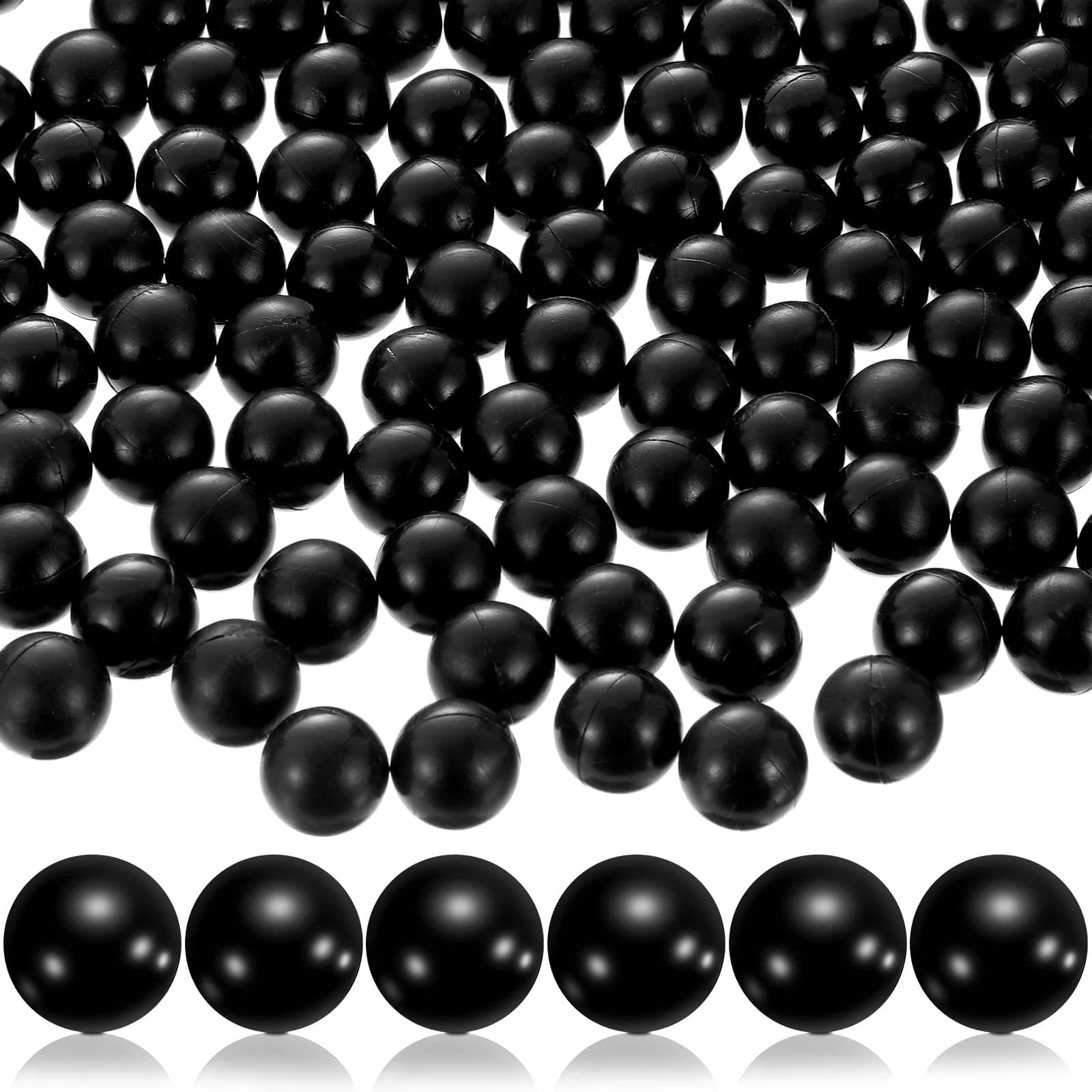 Civaner 150 Pieces 68 Cal Paintballs Solid Balls 68 Breaker Balls Hard Nylon Paintball for Shooting Training Practice (Black)
