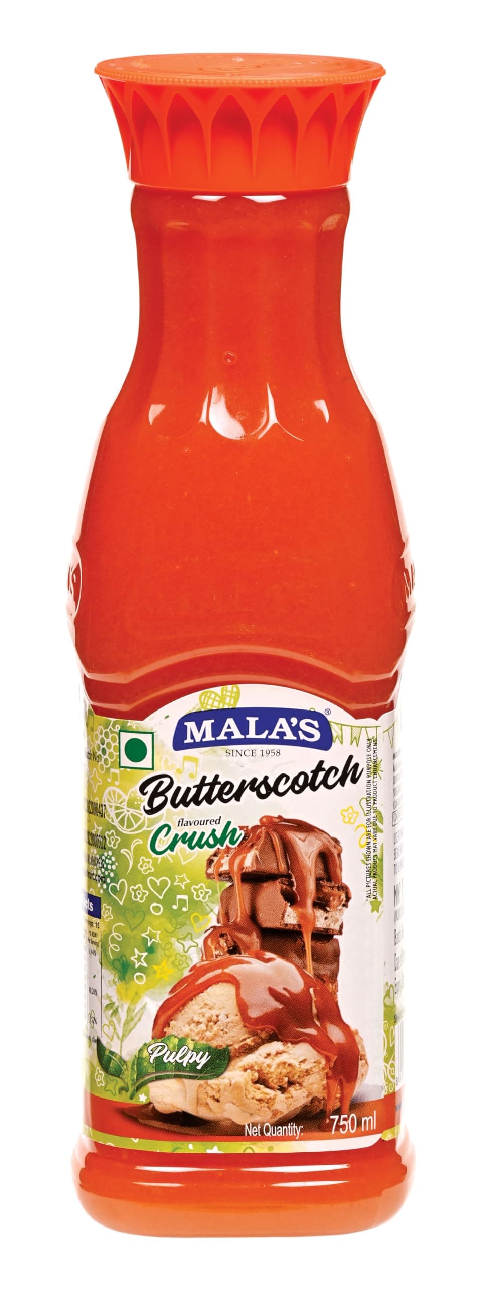 Mala's Fruit Crush - Butter Scotch,Liquid, 750Ml