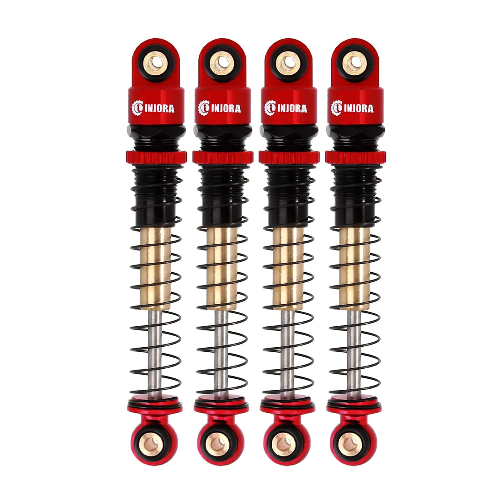 RC Shock Absorber 43mm Threaded Tele Shocks Damper for 1/24 RC Crawler Axial SCX24 Deadbolt Bronco Gladiator Micro Crawler Upgrade(Red)