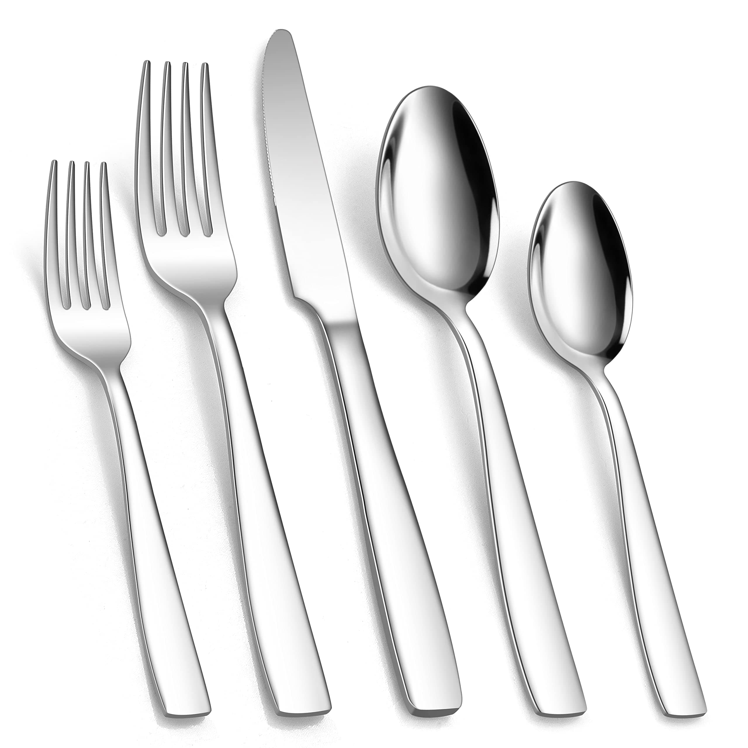 HaWare 18/10 Stainless Steel Flatware, 20-Piece Silverware Set Service for 4, Fancy Tableware Cutlery Set for Home Restaurant, Include Knife Fork Spoon, Mirror Finish Eating Utensils, Dishwasher Safe