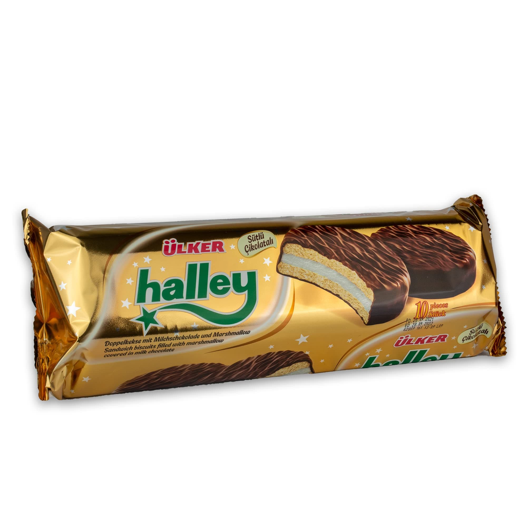 Ulker Halley Chocolate Coated with Marshmallow Filled Biscuits 30gms (pack of 10)