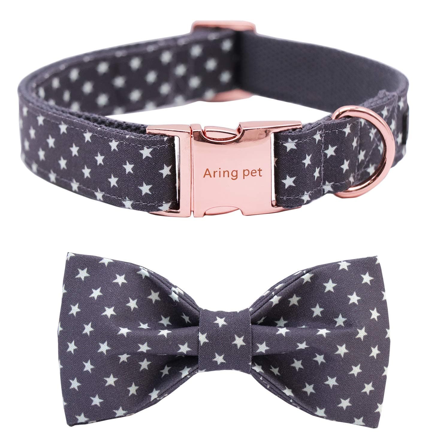 ARING PET Bowtie Dog Collar Adjustable Collars with Bow Tie for Dogs Small Medium Large