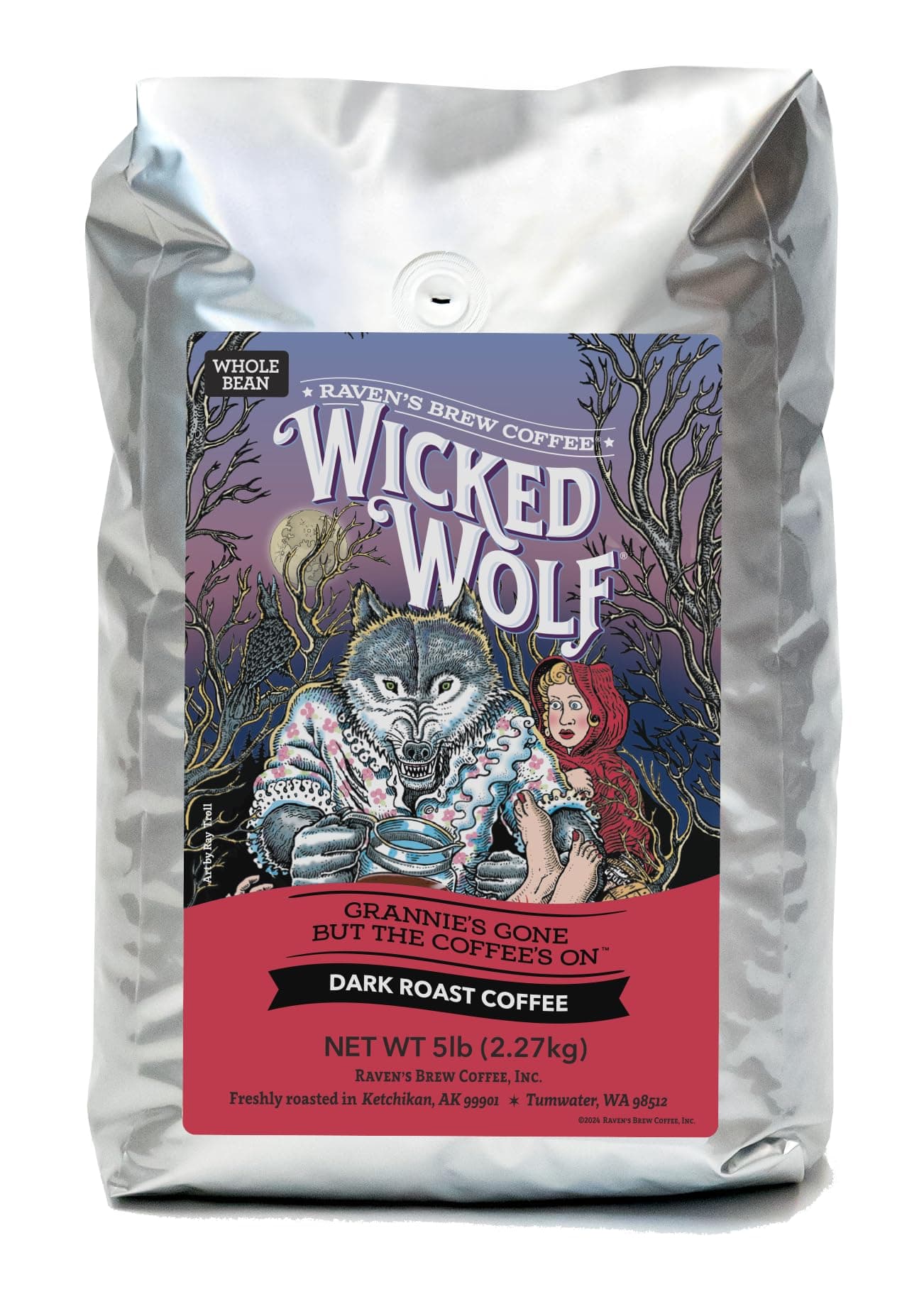 Wicked Wolf - Dark Roast - Full Body of Currant and Spice (Whole Bean, 5 lb)