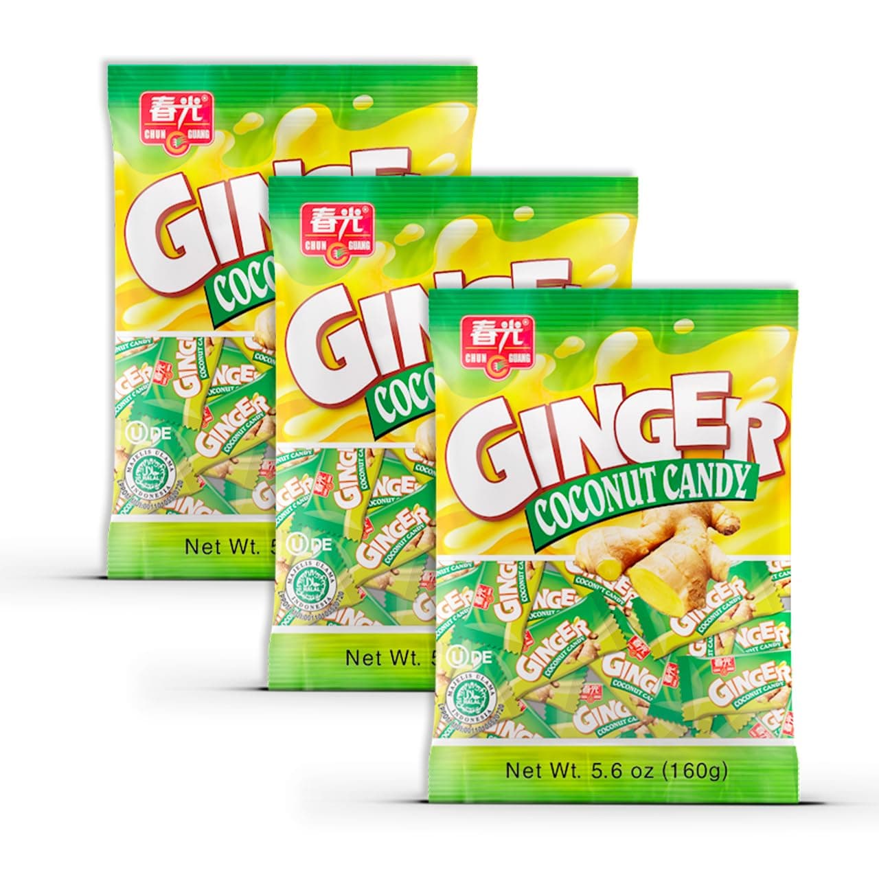 Chun Guang Coconut Ginger Candy, 5.6 Ounce (Pack of 3)