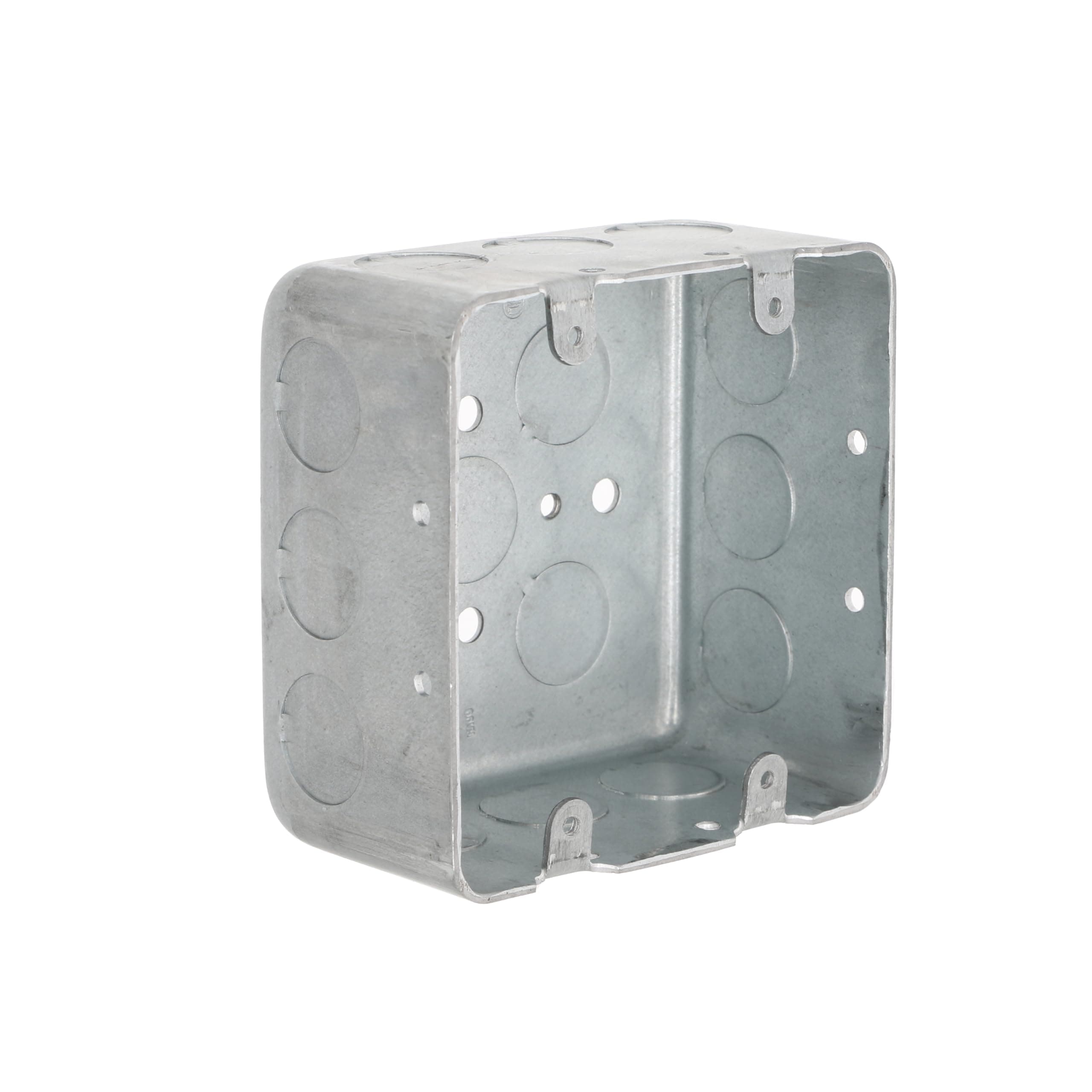 RACO 680 2-Device, 2-1/8-Inch Deep, 1/2-Inch Side Knockouts 4-Inch Square Switch Box, Drawn